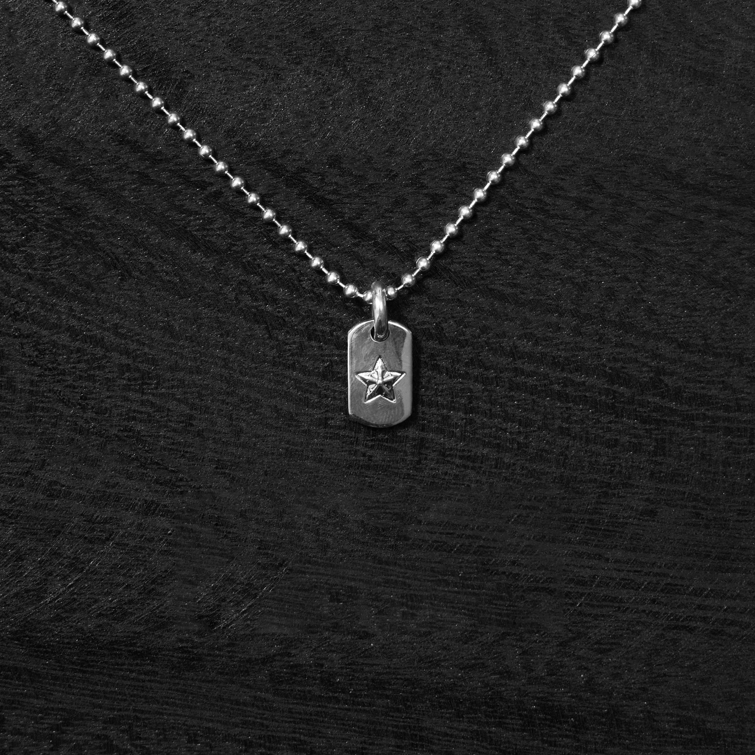 Chrome Hearts CHROME HEARTS Dog Tag Tiny Star Sliver Necklace