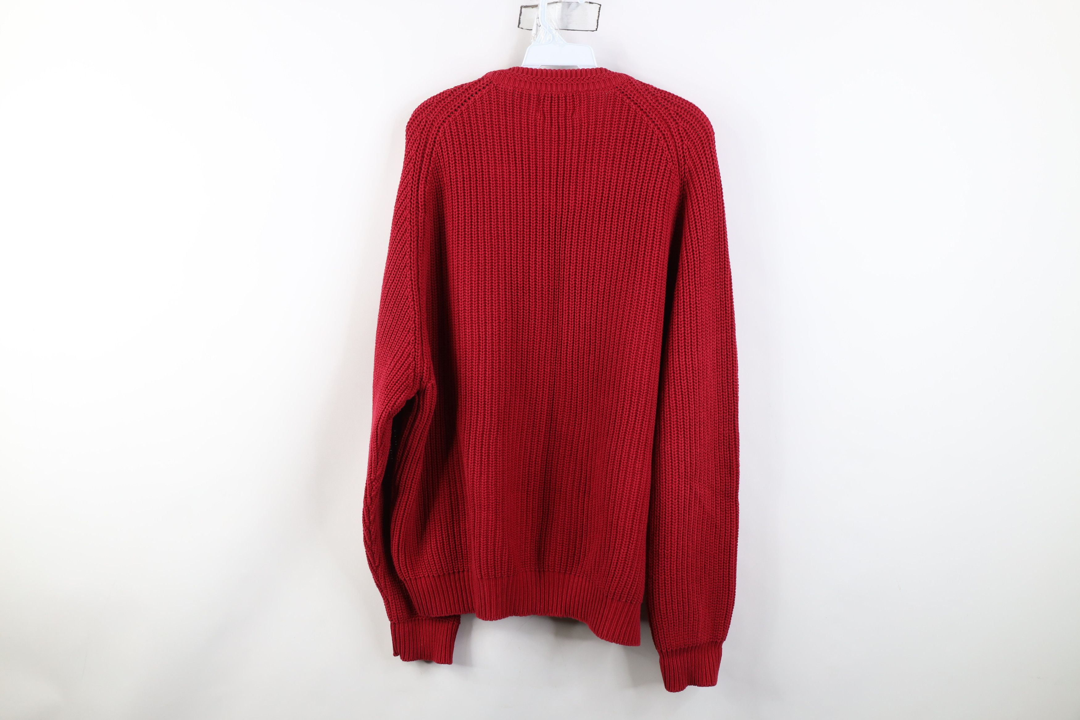 Woolrich Woolen Mills Vintage 90s Woolrich Chunky Ribbed Knit Crewneck Sweater Red Size US L / EU 52-54 / 3 - 8 Thumbnail