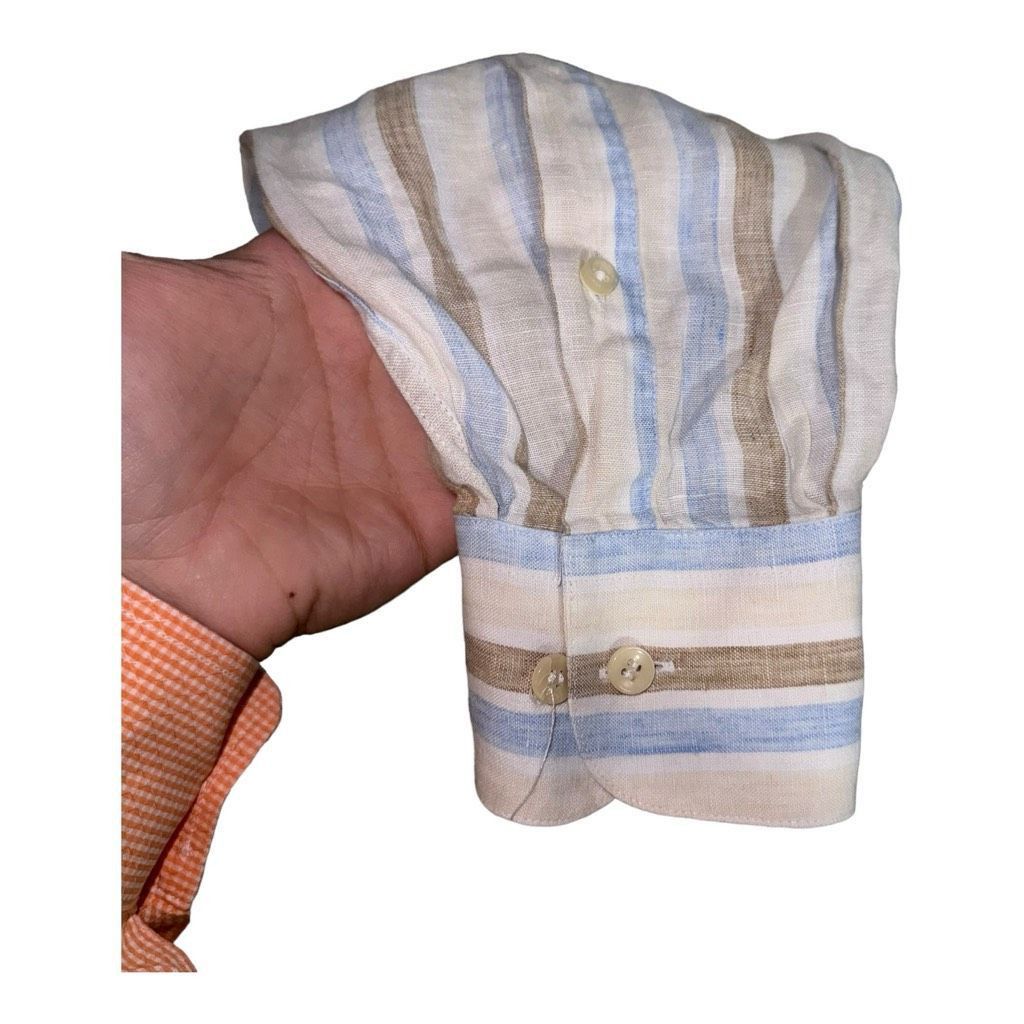 Canali Canali Pure Linen Made in Italy Button Up Shirt L Size US L / EU 52-54 / 3 - 6 Thumbnail
