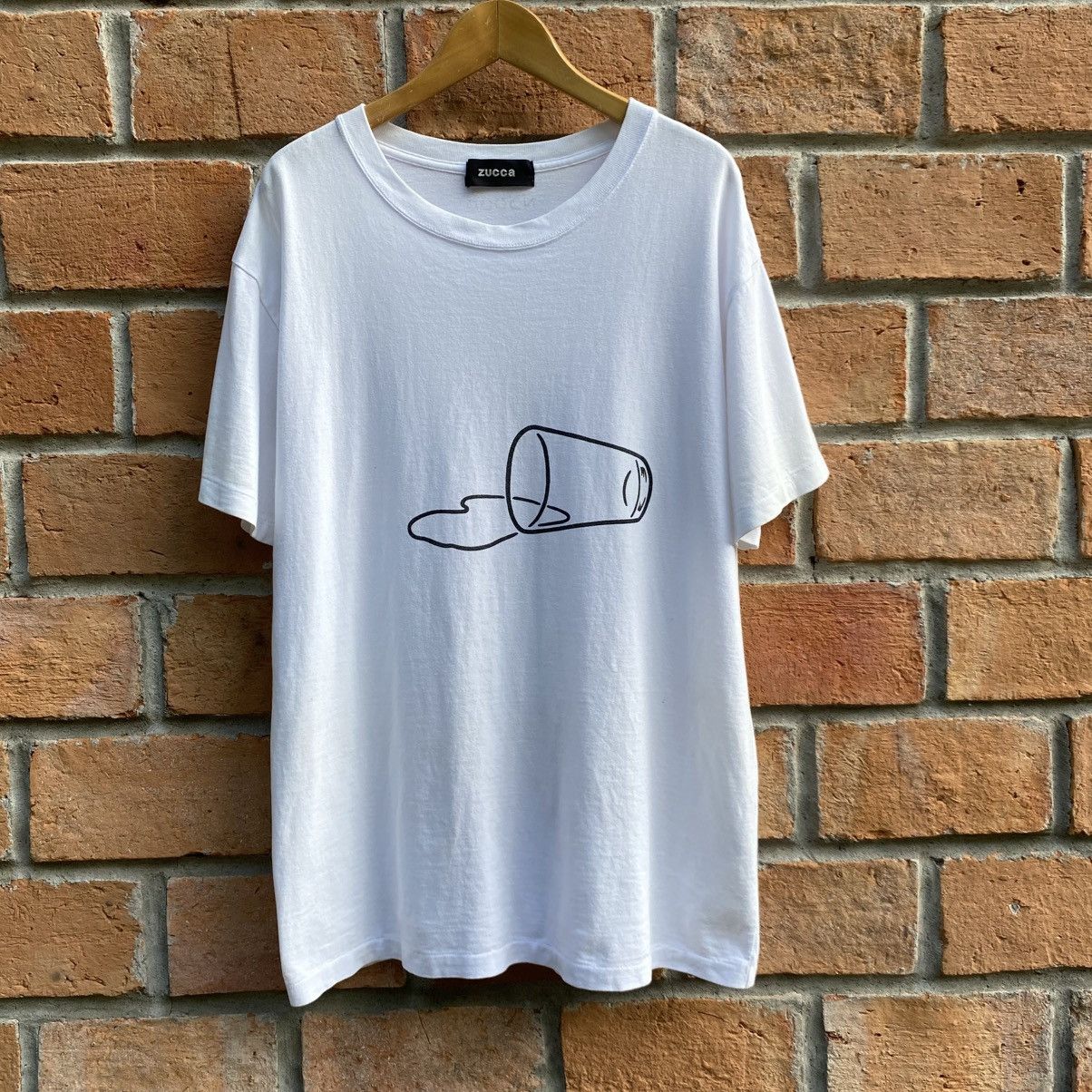 Zucca ZUCCA Crewneck T-Shirt with Black Logo Print on Front Size US L / EU 52-54 / 3 - 1 Thumbnail
