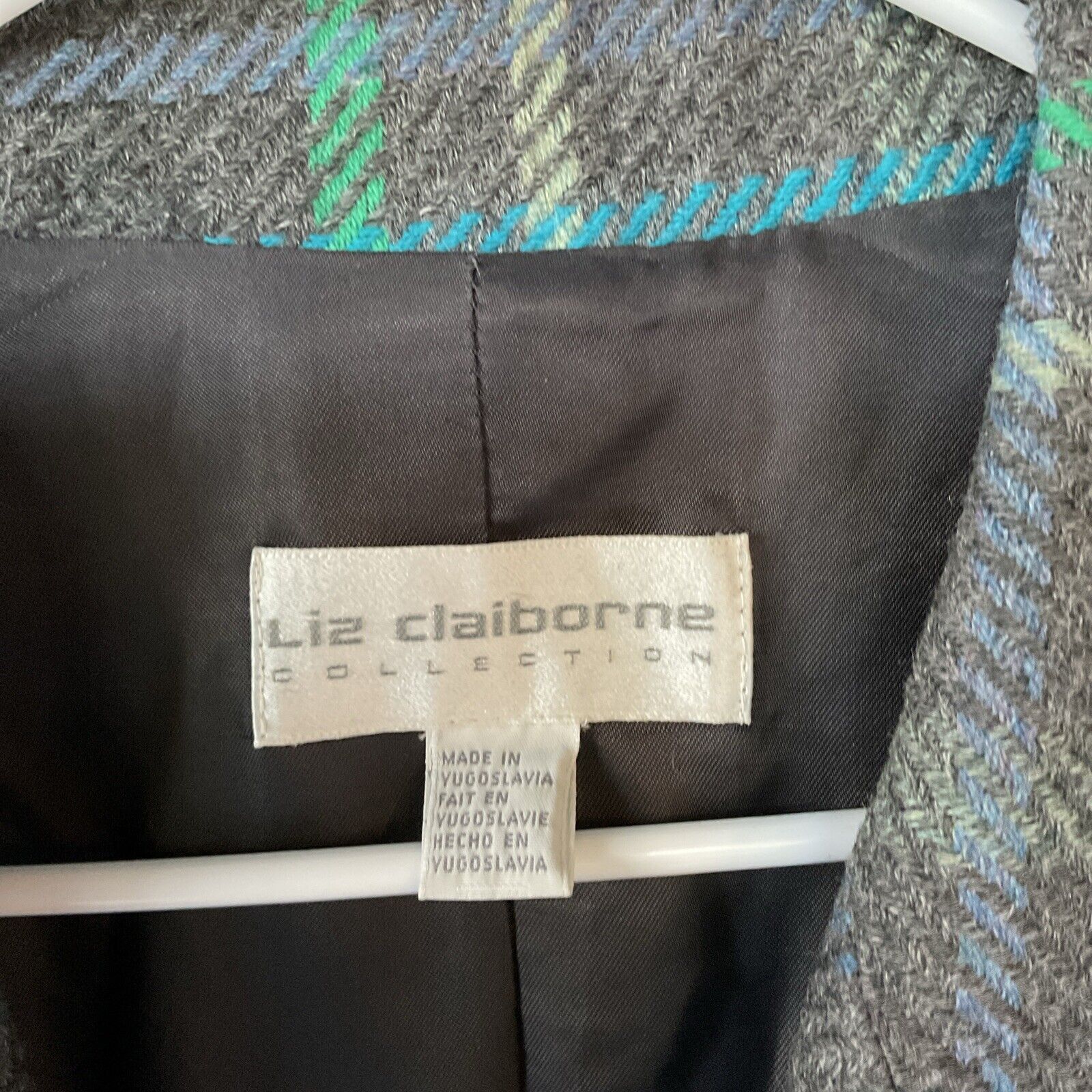 Liz Claiborne Vintage Liz Claiborne Collection Blazer Women 10 Plaid Twill Size L / US 10 / IT 46 - 2 Thumbnail