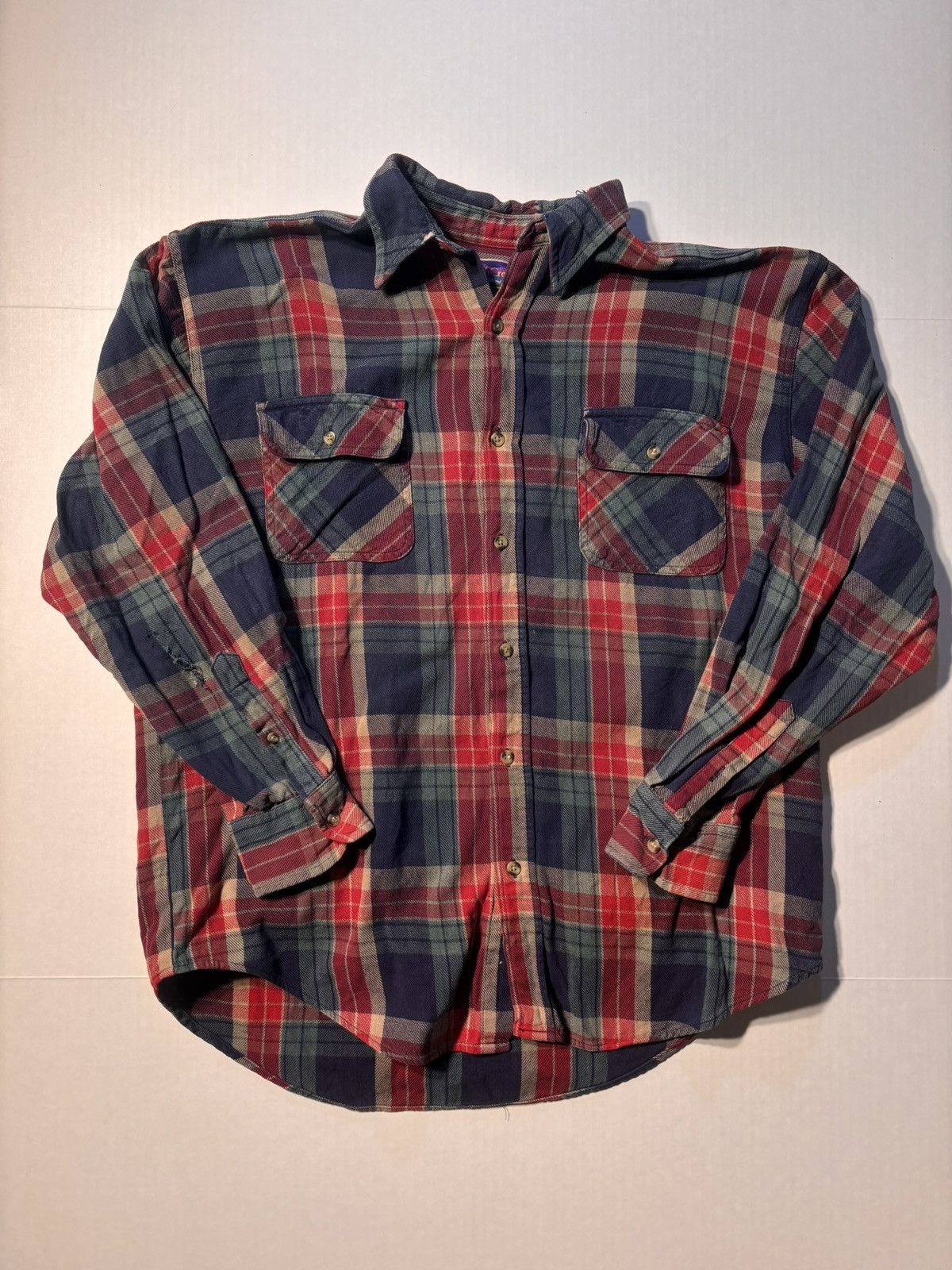 Vintage Vtg North Crest Button Up Plaid Flannel 90s Sz Large Western Size US L / EU 52-54 / 3 - 1 Thumbnail