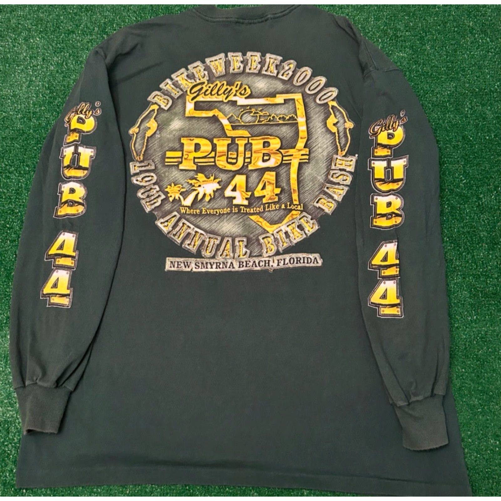 Vintage VINTAGE 90s Y2K Pub 44 Biker Bike Week VTG Long Sleeve Shirt Mens Size L Green Size US L / EU 52-54 / 3 - 4 Thumbnail