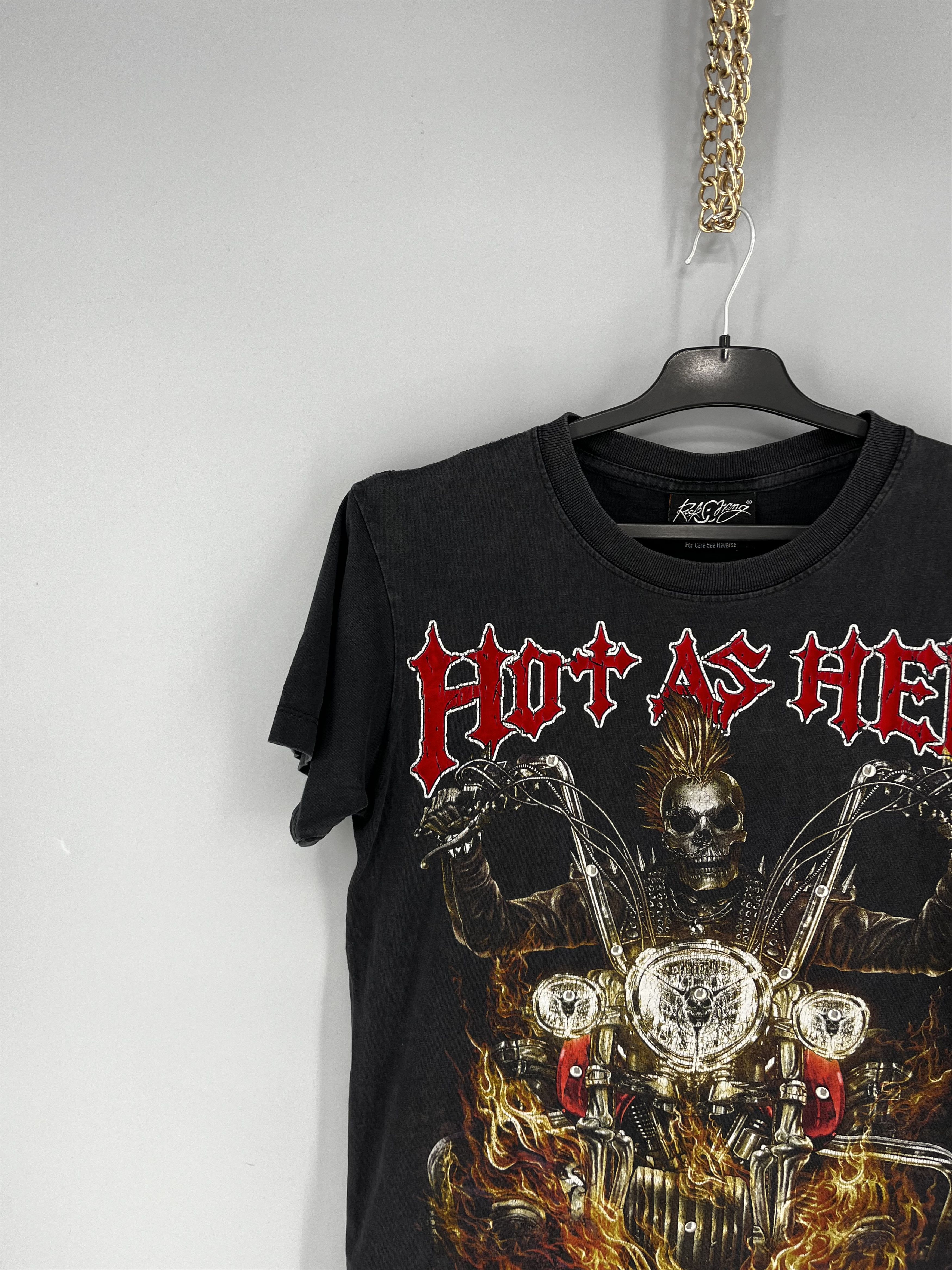 Band Tees Rock Chang Hot as Hell Vintage Skull Ghost Rider Tee Size US S / EU 44-46 / 1 - 4 Thumbnail