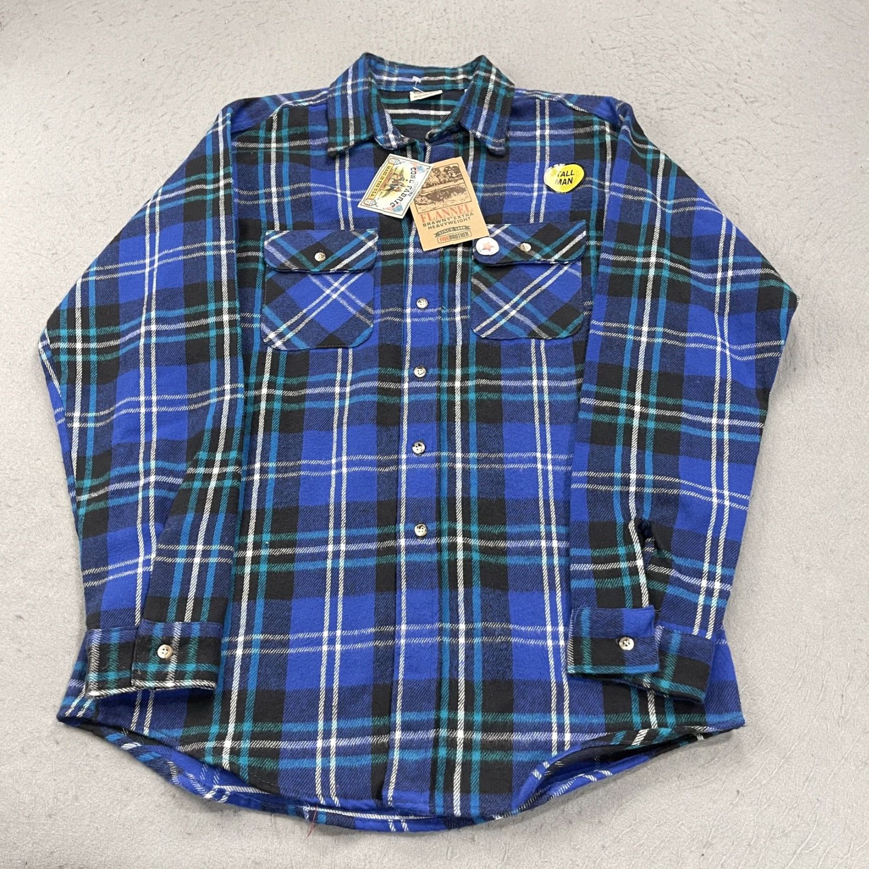 Vintage VINTAGE FIVEBROTHER Shirt Mens L Tallman Cotton Flannel Plaid Blue 90s Western Heavyweight Pockets Button-Up Style: Casual Workwear Travel Mens Size US L / EU 52-54 / 3 - 2 Thumbnail