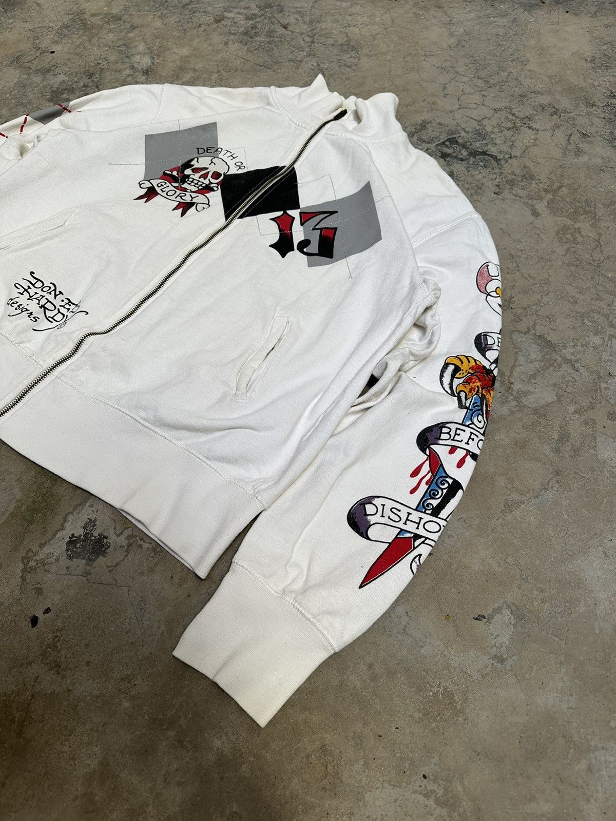 Christian Audigier × Ed Hardy × Vintage Vintage Y2k Skull Ed Hardy Zip Sweatshirt Jacket 00's Size US XL / EU 56 / 4 - 7 Thumbnail