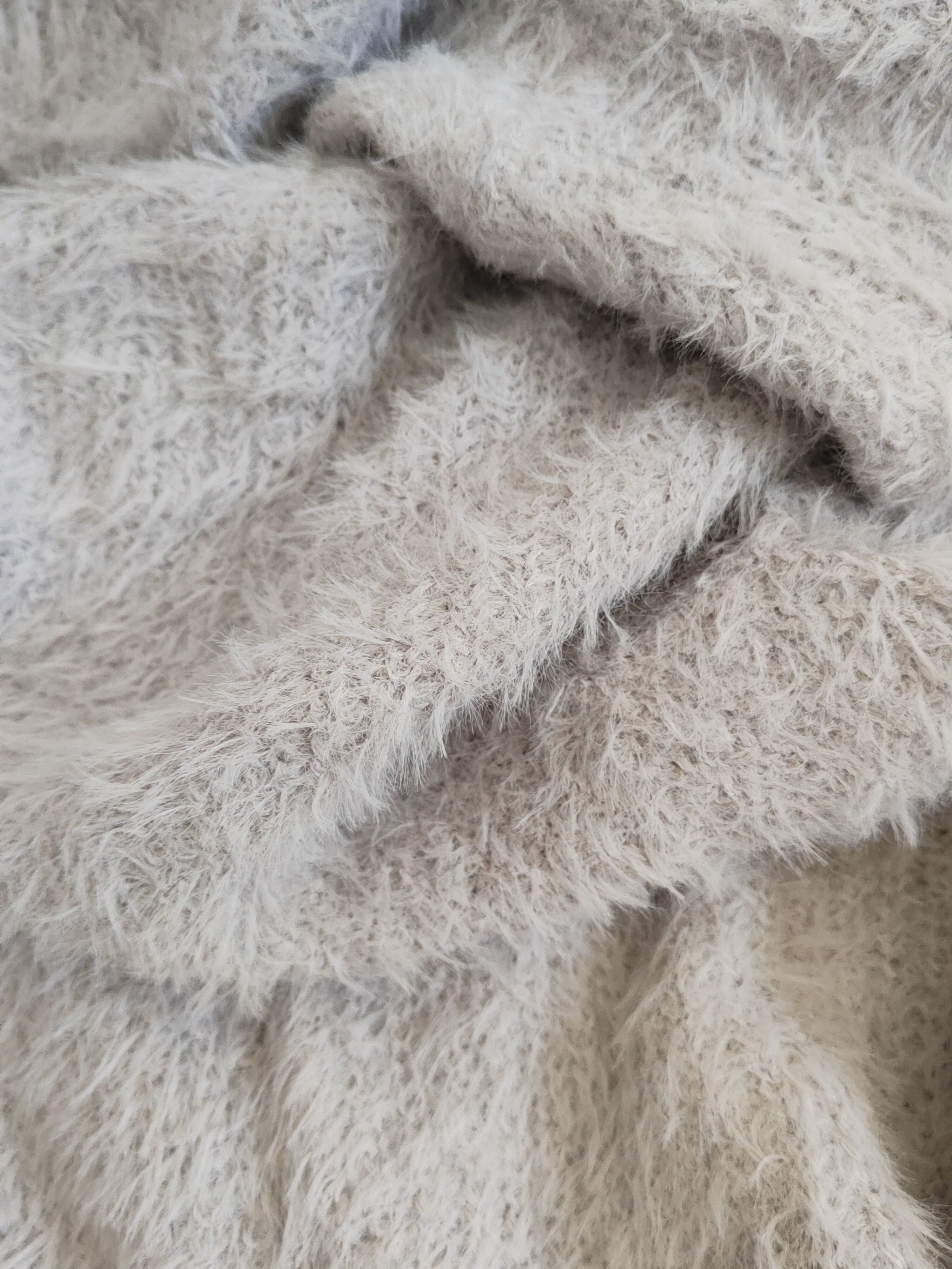 GU × Japanese Brand GU Gray Shag Shaggy Fur Mohair Knitwear Cardigan #S2037 Size L / US 10 / IT 46 - 10 Thumbnail