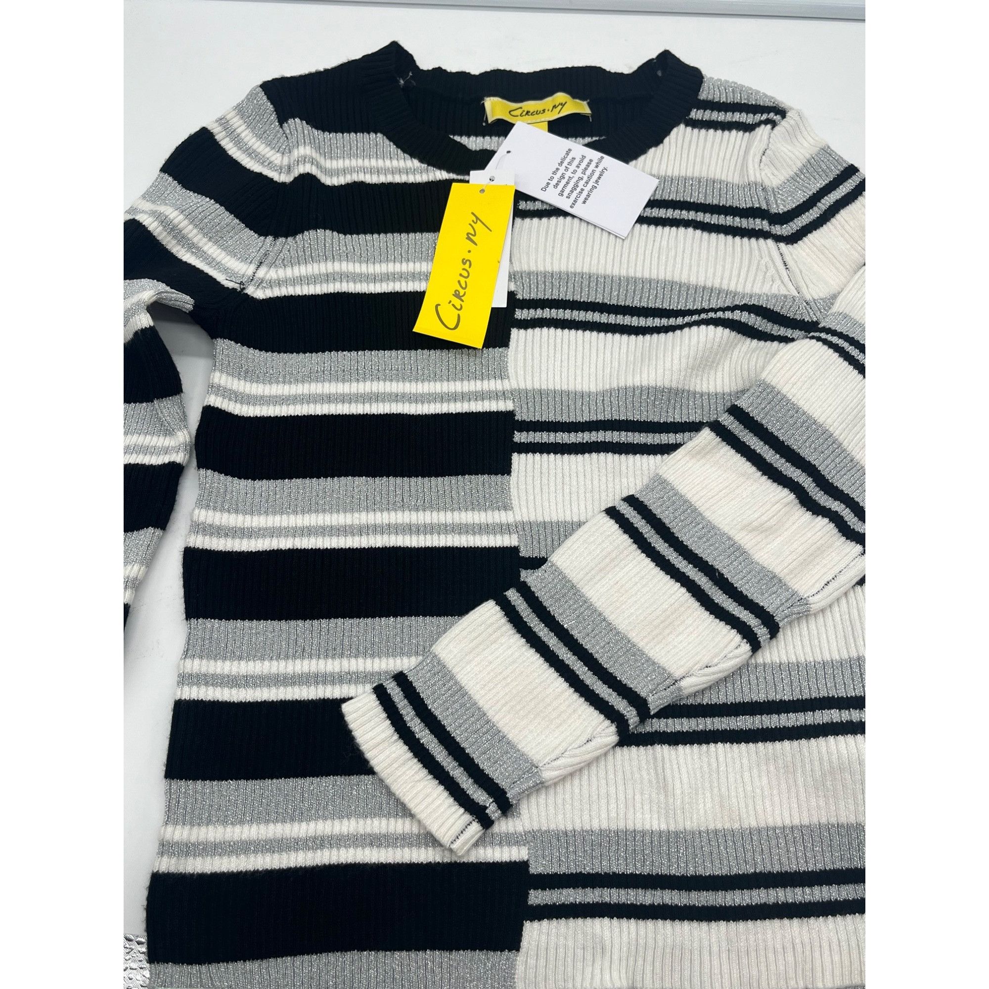 Other Circus NY Women's Colorblock Stripe Rib knit Pullover Sweate Size XS / US 0-2 / IT 36-38 - 5 Thumbnail
