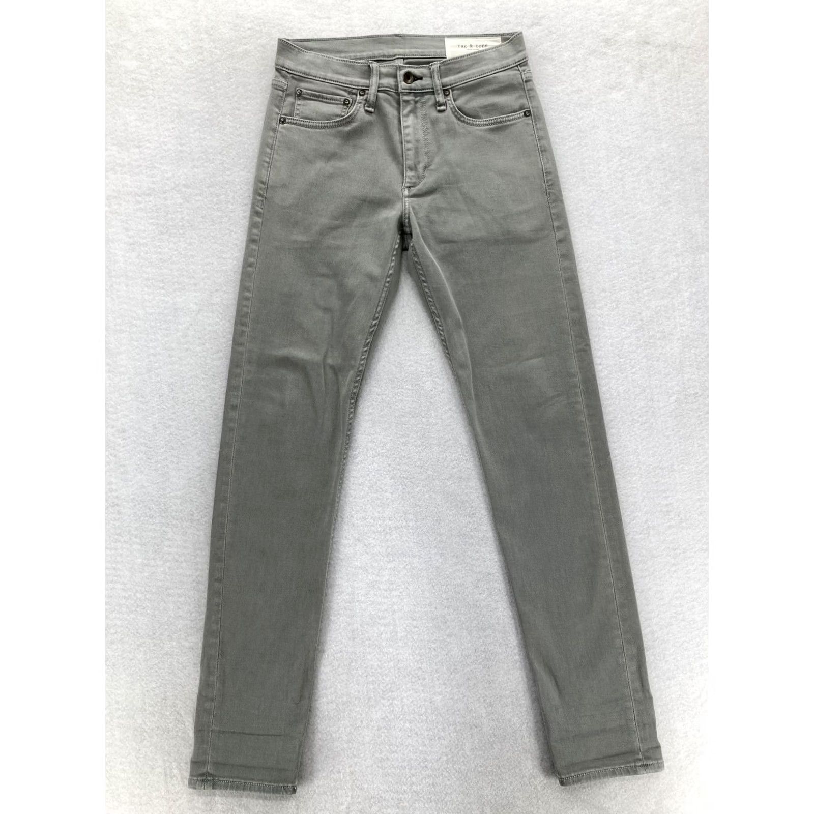 Rag & Bone rag & bone Jeans Mens 28x32 Slim Orca Grey Stretch Denim Skinny Preppy Leather Belt Pockets Zip Fly Size US 28 / EU 44 - 2 Thumbnail