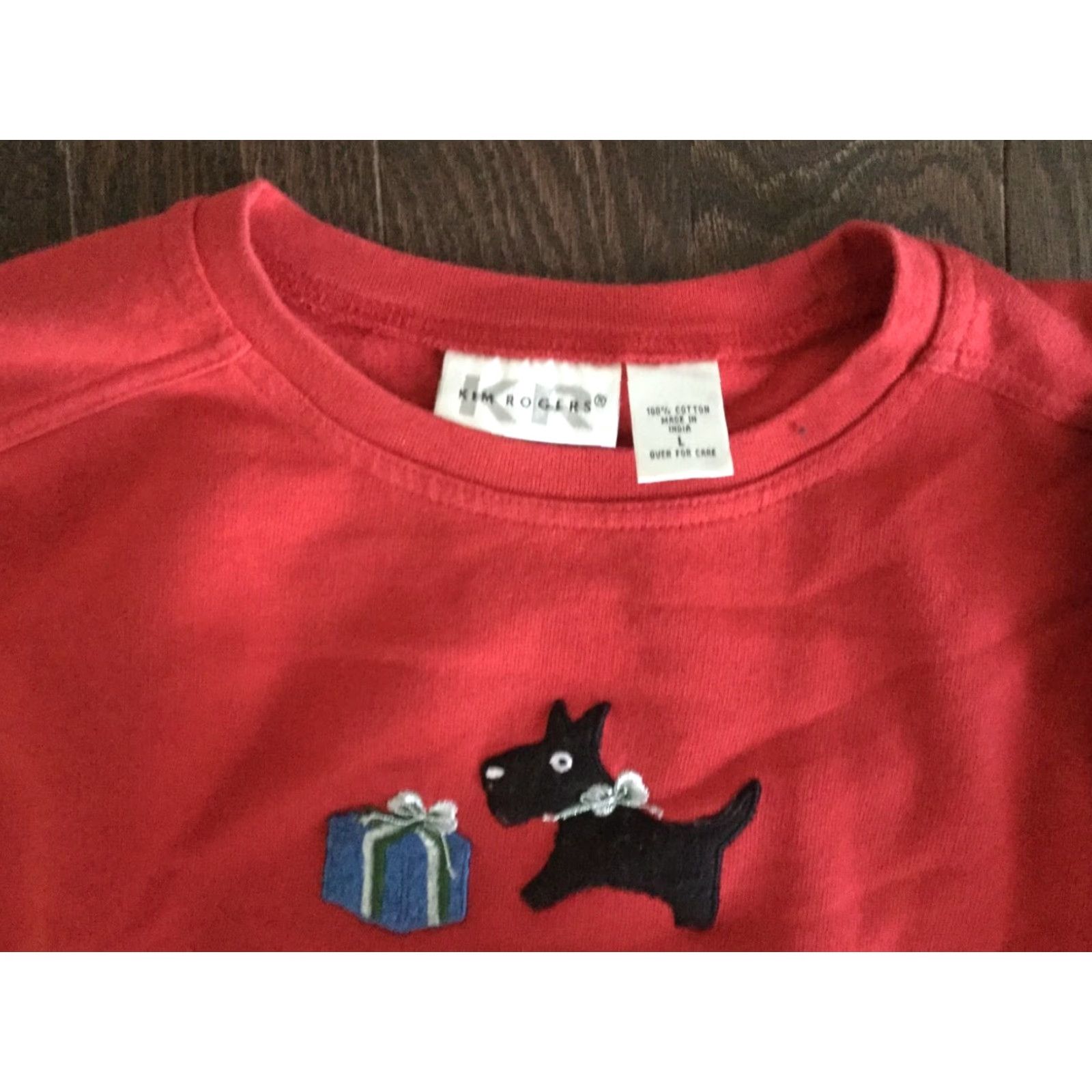 Vintage VINTAGE Kim Rogers Women's Sweatshirt Crew Neck Red Dog & Present Activewear Size Large Size L / US 10 / IT 46 - 2 Thumbnail