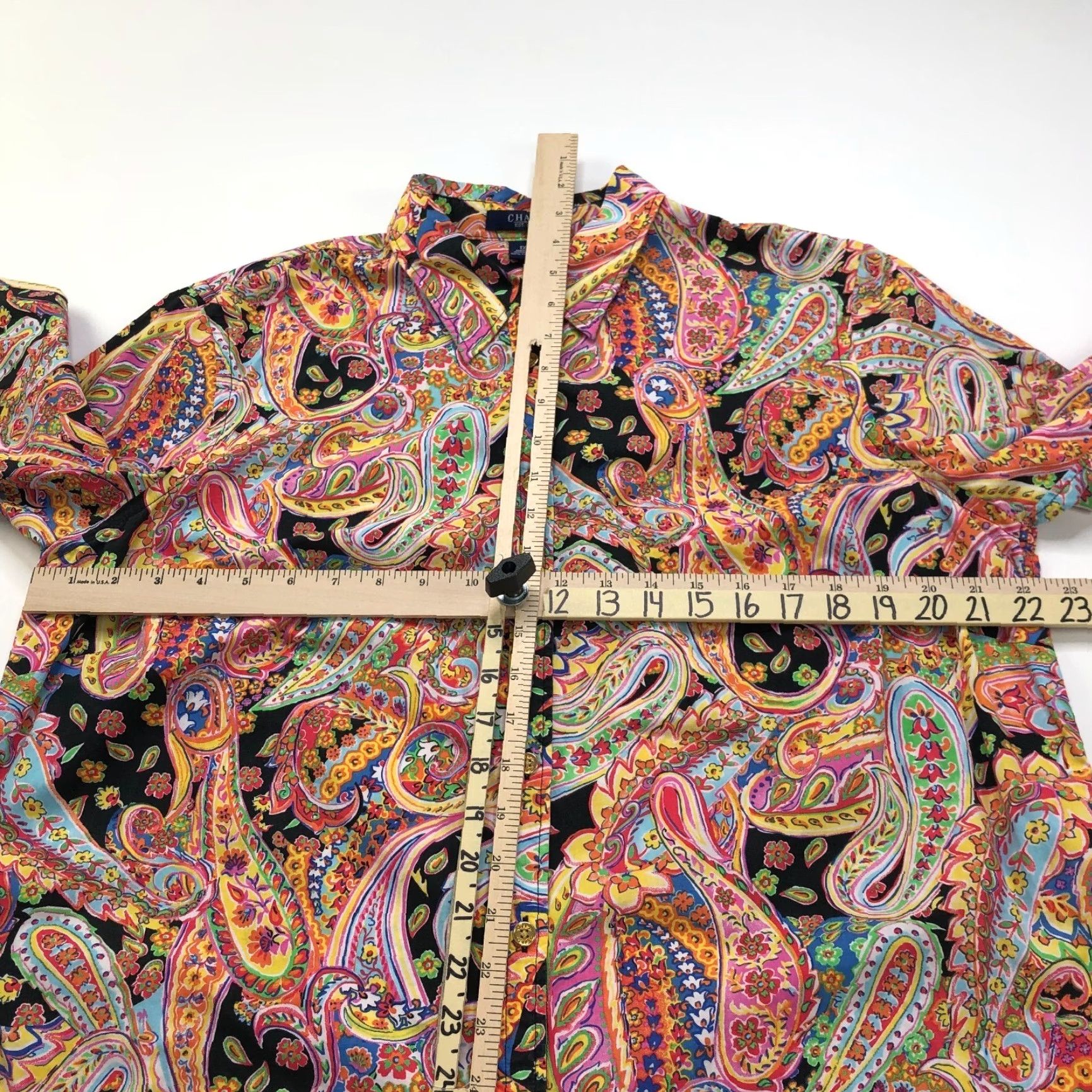 Chaps Chaps Paisley Plus 1X Women's Button Long Sleeve Multicolor Dress Shirt Size XL / US 12-14 / IT 48-50 - 4 Thumbnail