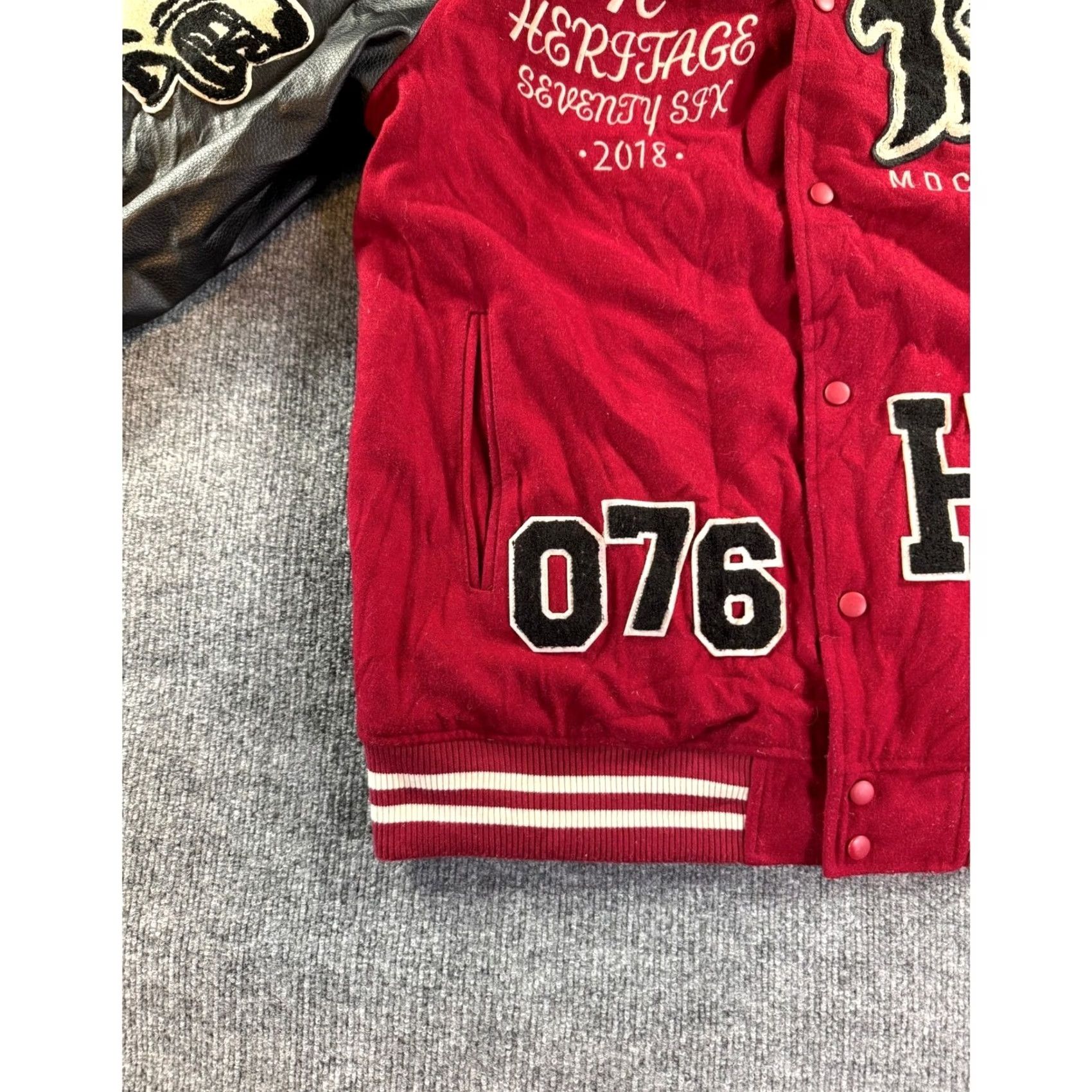 LONE WOLF VINTAGE Heritage America Varsity Jacket Mens 3XL Burgundy Patchwork Letterman Size US XXL / EU 58 / 5 - 6 Thumbnail