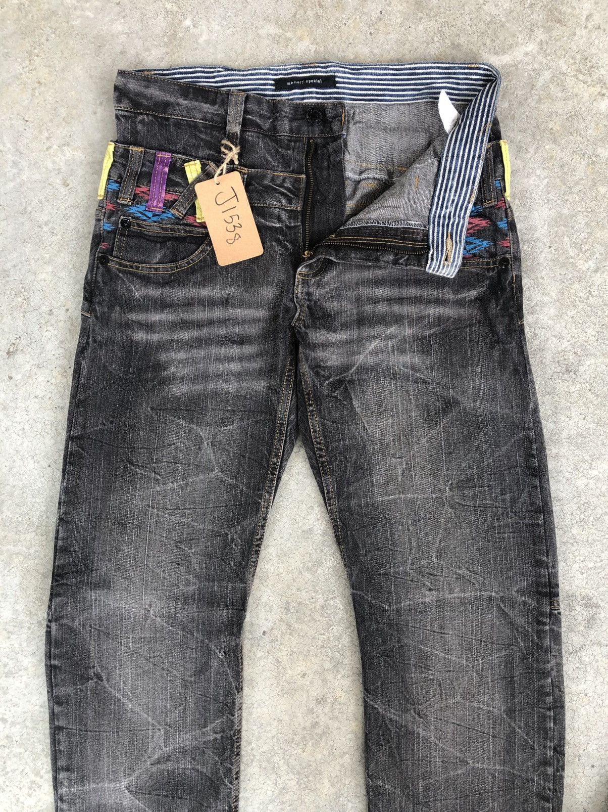 Kapital Navajo Embroidered Memory Special Double Waist Distressed Size US 31 - 5 Thumbnail