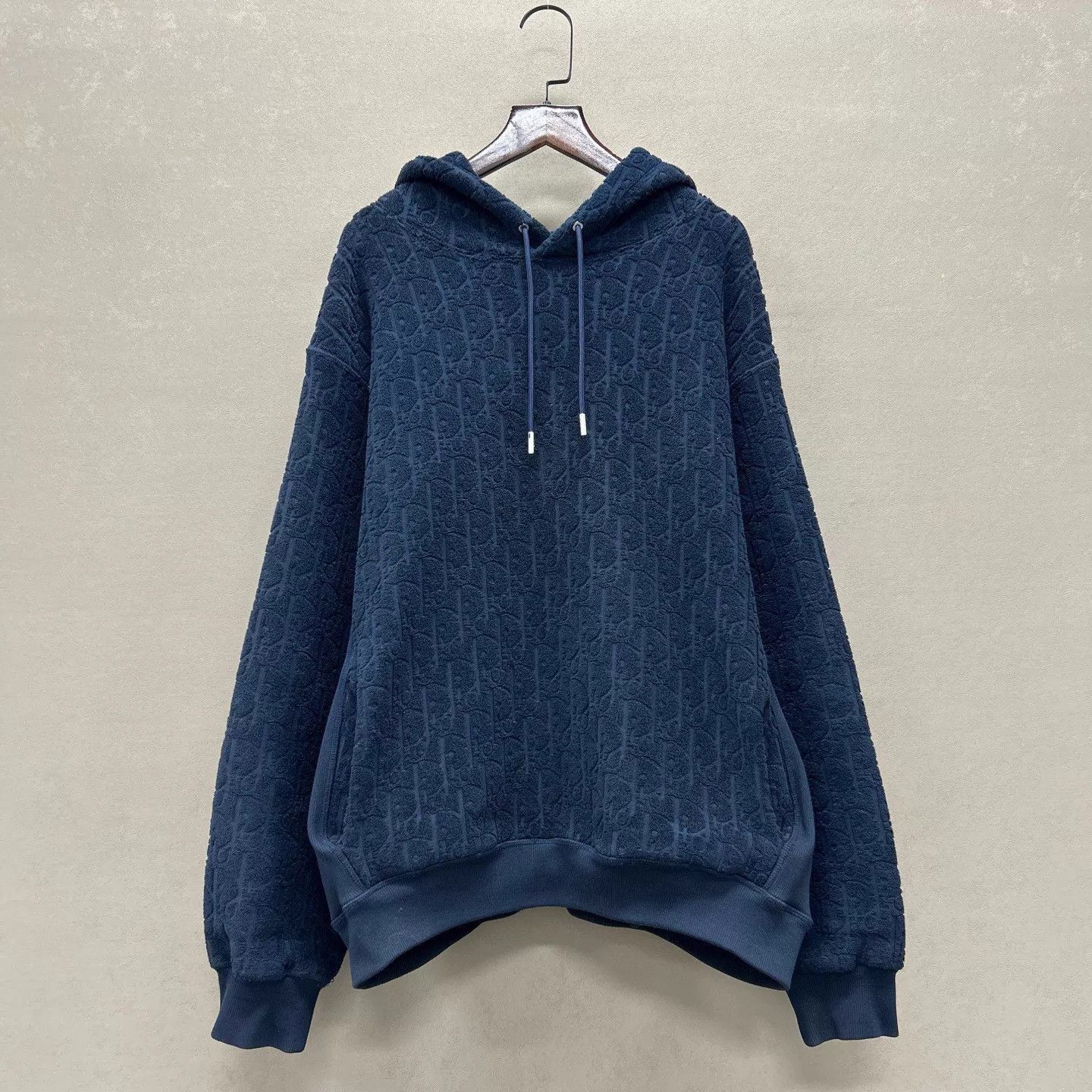 Dior Blue Textured Hoodie - Size L Size US L / EU 52-54 / 3 - 1 Thumbnail