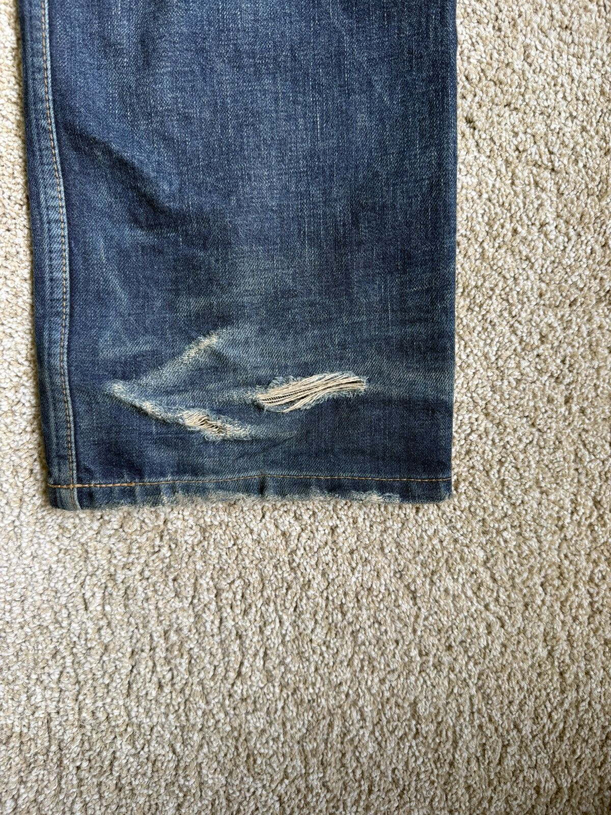 Celine Kurt Blowout Distressed Blue Marble Wash Denim Size US 29 - 5 Thumbnail