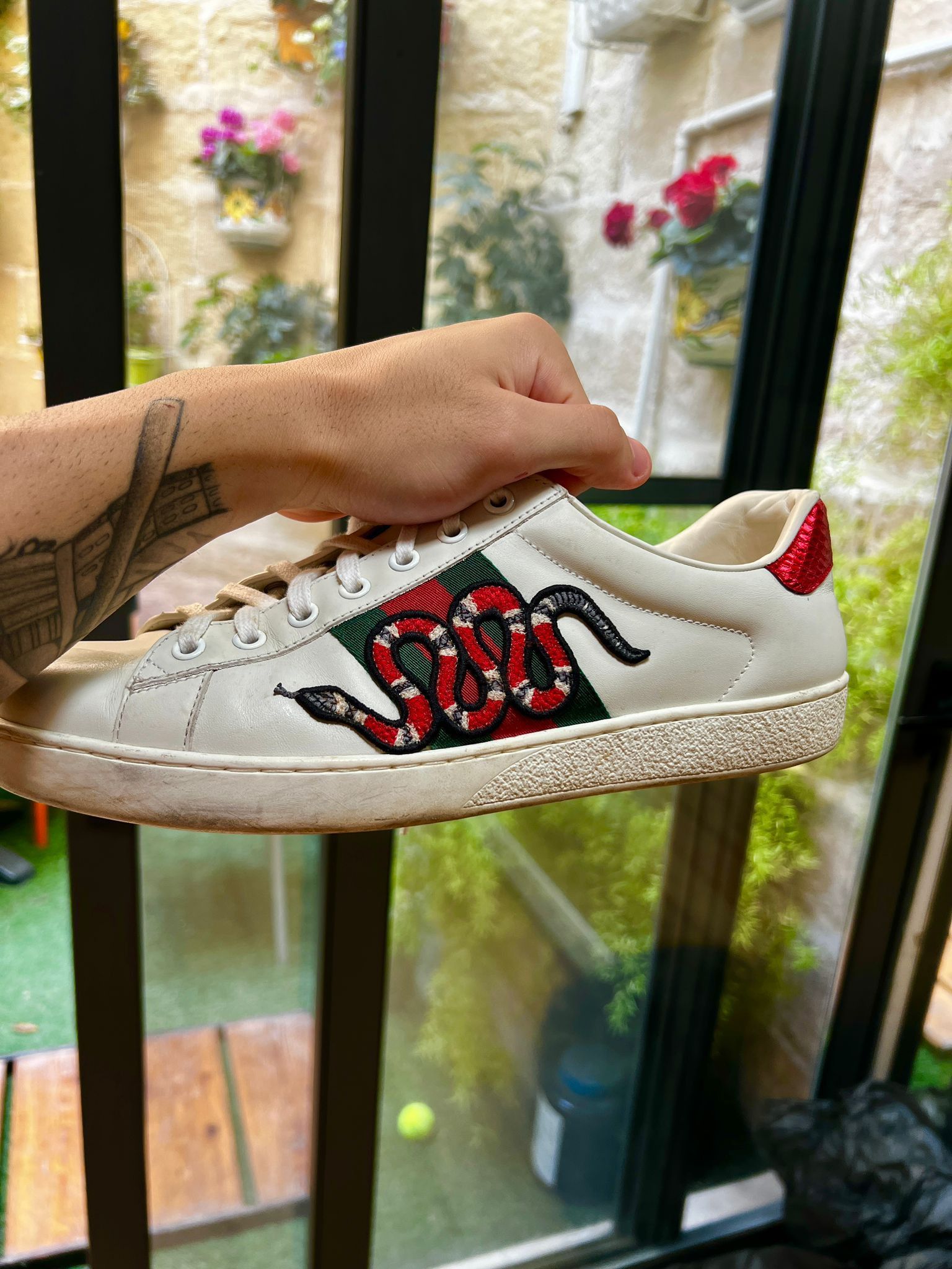 Gucci Gucci Snake Ace Embroided Sneakers Size US 8 / EU 41 - 5 Thumbnail