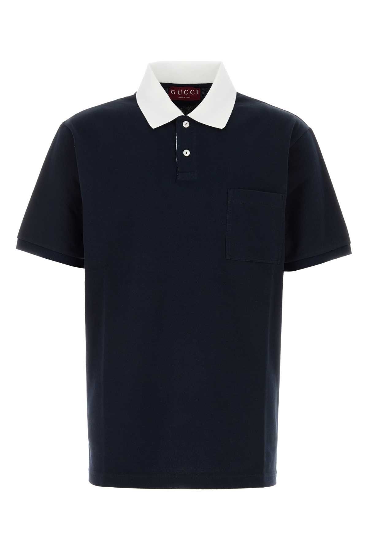 Gucci Midnight Blue Stretch Piquet Polo Shirt Size US XL / EU 56 / 4 - 1 Thumbnail