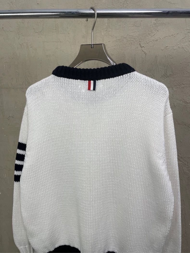 Thom Browne Thom browne White pocket striped twill round-neck knitted s Size US M / EU 48-50 / 2 - 4 Thumbnail