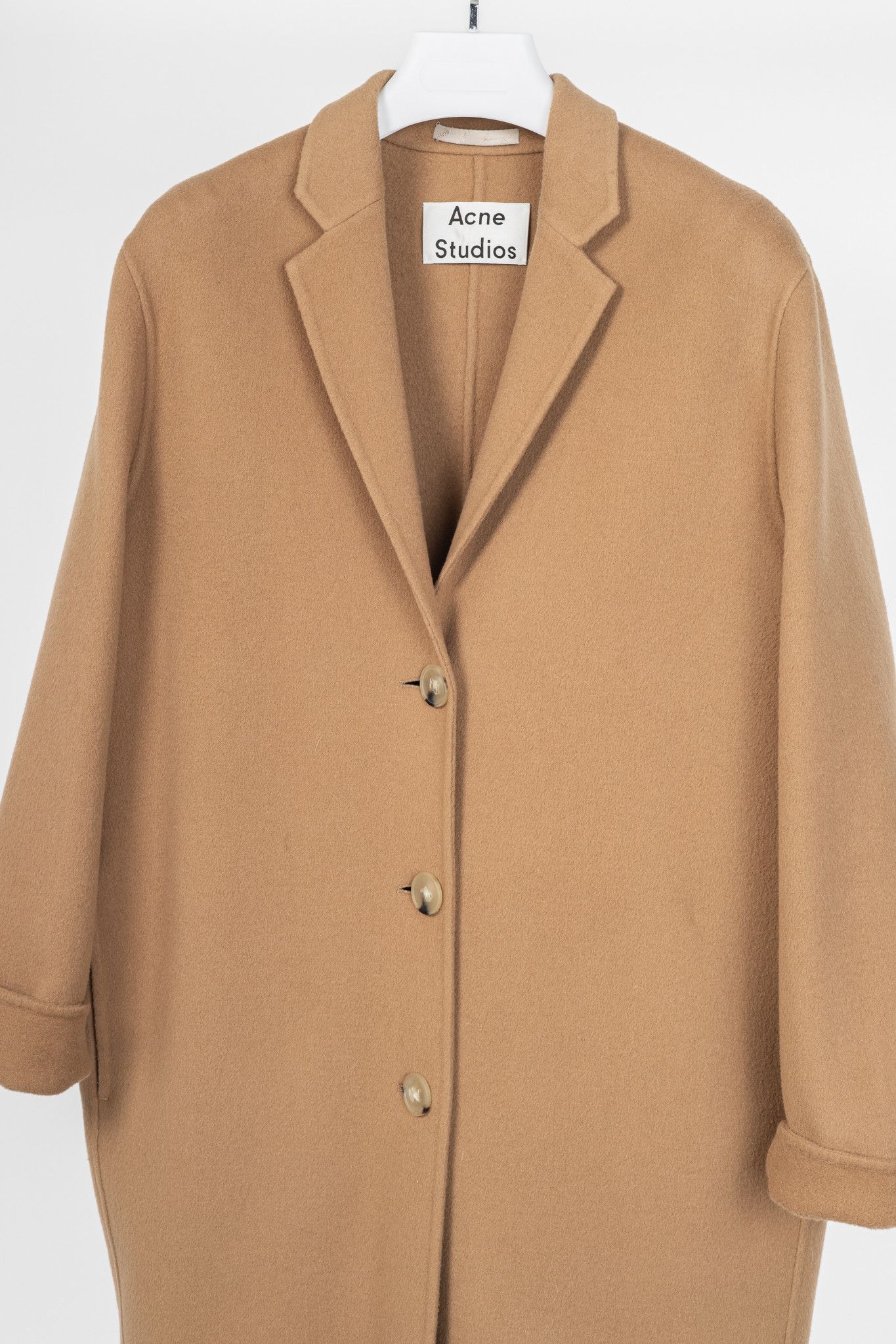 Acne Studios Acne Studios Camel Melange Single-Breasted Wool Coat Size S / US 4 / IT 40 - 3 Thumbnail
