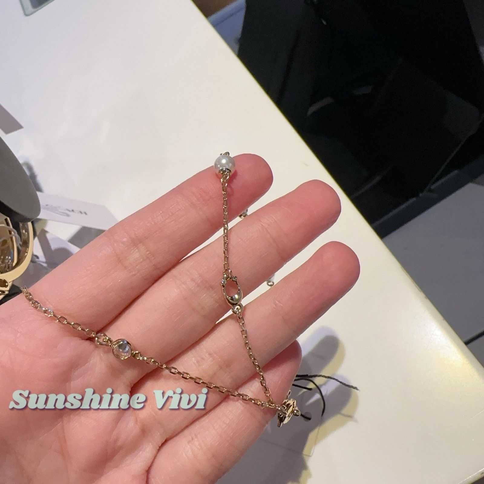 Coach NWT Coach Pearl Charm Double Bracelet CBV92 Gold Color Size ONE SIZE - 3 Thumbnail