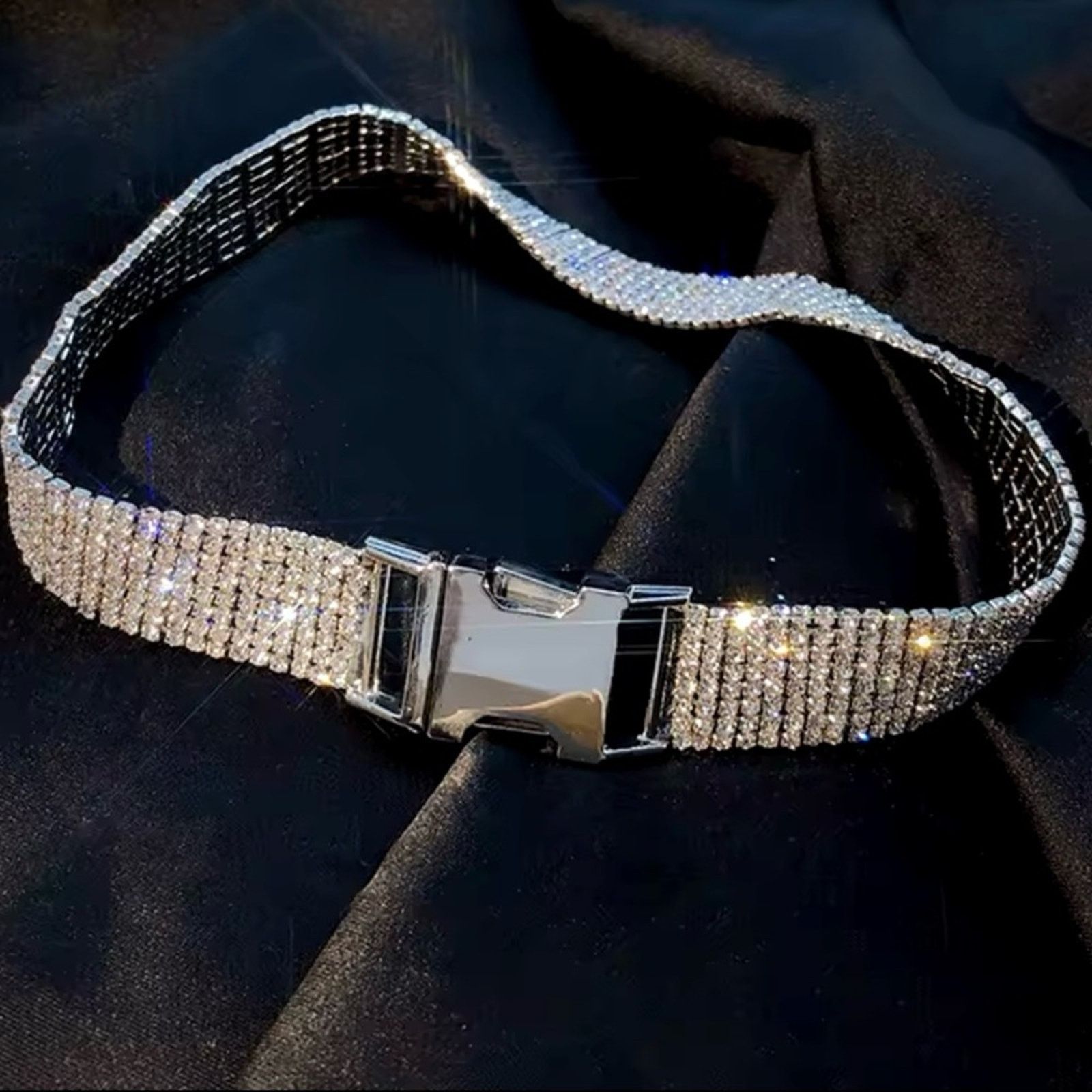 Other Women’s Rhinestone Chokers Necklaces 15.5” Size ONE SIZE - 2 Thumbnail