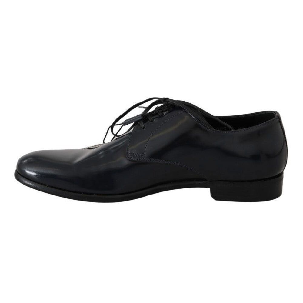Dolce & Gabbana Dolce & Gabbana Elegant Dark Blue Leather Derby Shoes Size US 6 / EU 39 - 6 Thumbnail