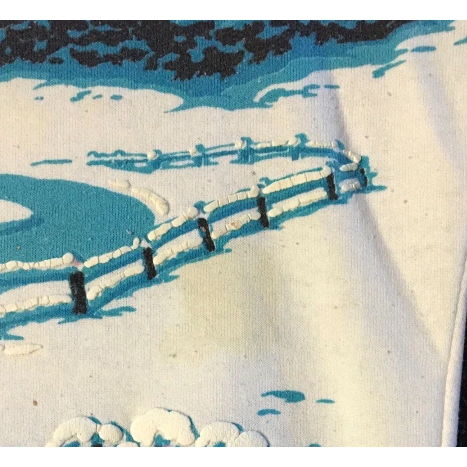 Vintage VINTAGE 90s Snow Mountain Faded Distressed AOP Puff Print Boxy Fit Sweatshirt White M Hoodie Mens US All Over Print Snowboard Grunge Ski Art Size US M / EU 48-50 / 2 - 7 Thumbnail