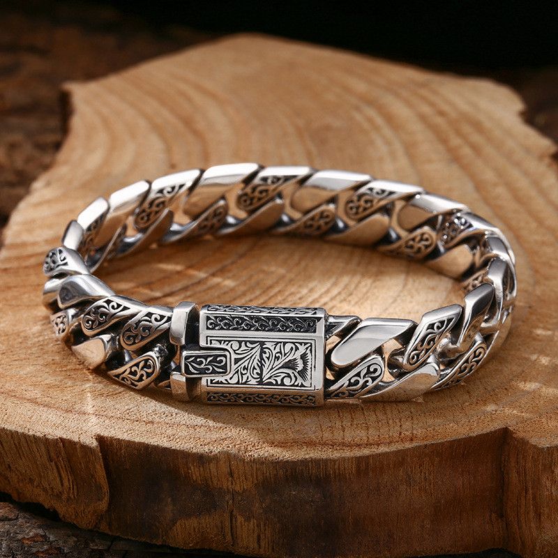 Jewelry S925 Timeless Vine Garland Buckle Retro Tank Bracelet Size ONE SIZE - 6 Thumbnail