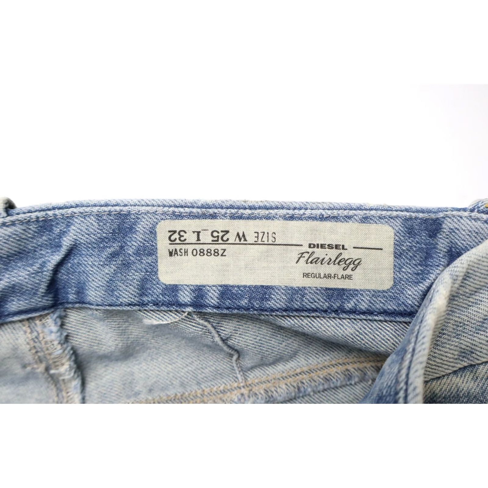 Diesel Diesel Jeans Womens W25/L32 Blue Flaitlegg Regular Flare 0888Z Women Aged Look Size 42" / US 20 - 6 Thumbnail