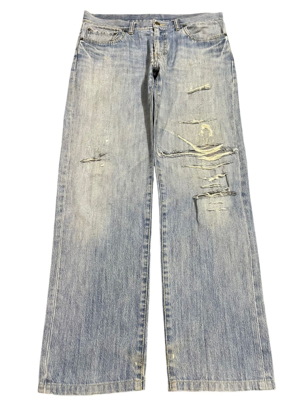 14th Addiction Vintage Japanese Brand Blue Wash Distressed Style Jeans Size US 34 / EU 50 - 1 Thumbnail
