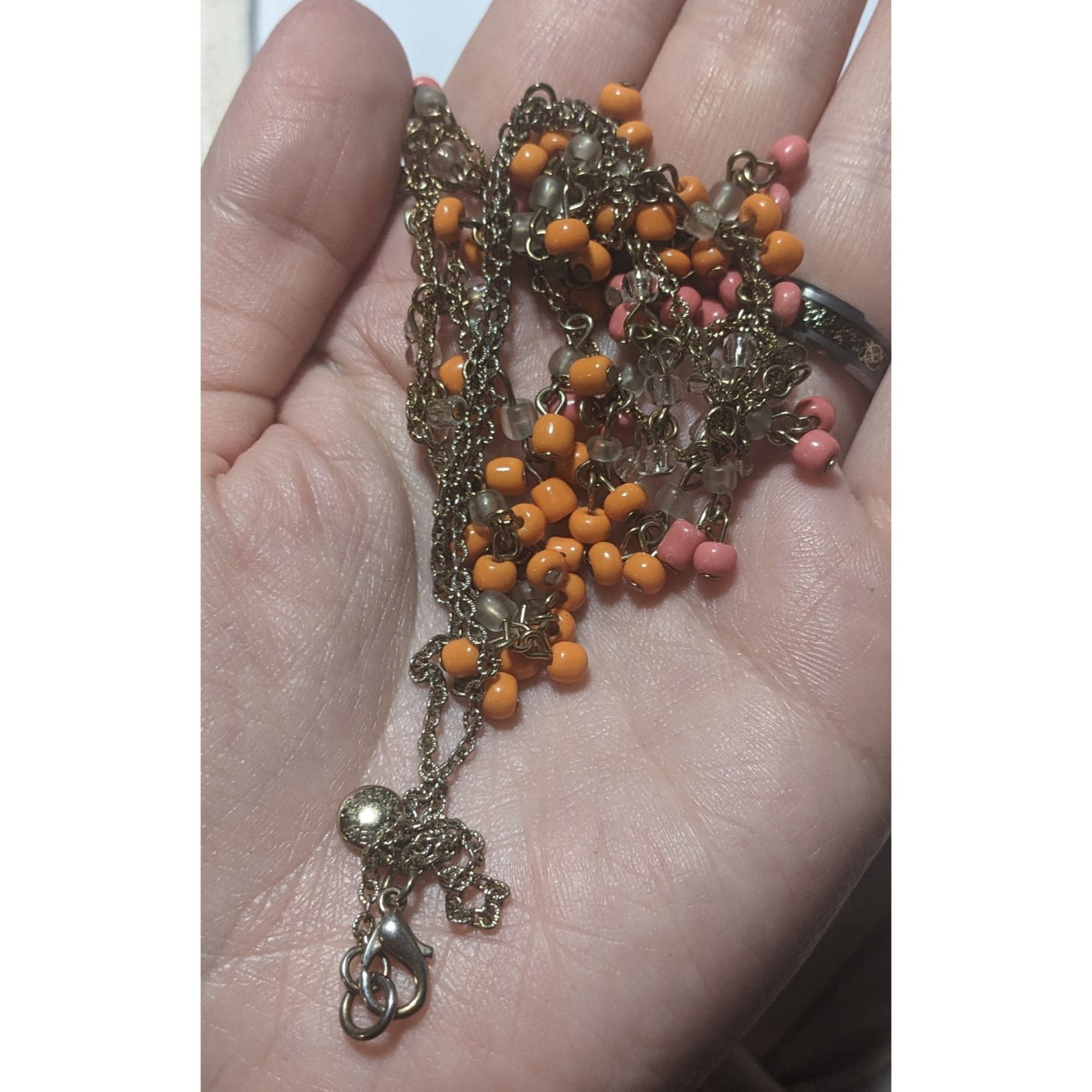J.Crew J.Crew Orange Glass Bead Fringe Necklace Size ONE SIZE - 4 Thumbnail