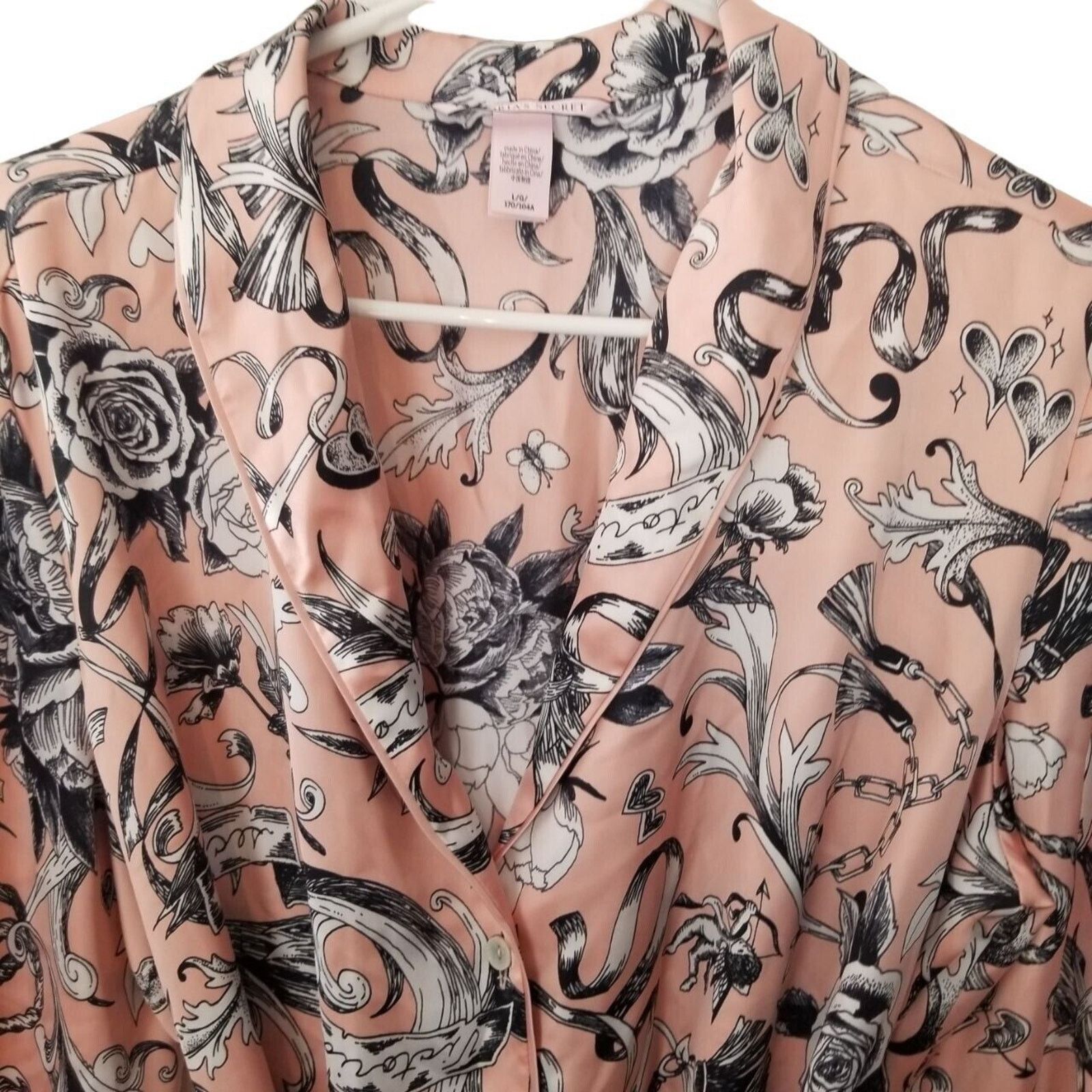 Victoria's Secret Victorias Secret Satin Floral Belted Button Top L Lingerie Size L / US 10 / IT 46 - 3 Thumbnail