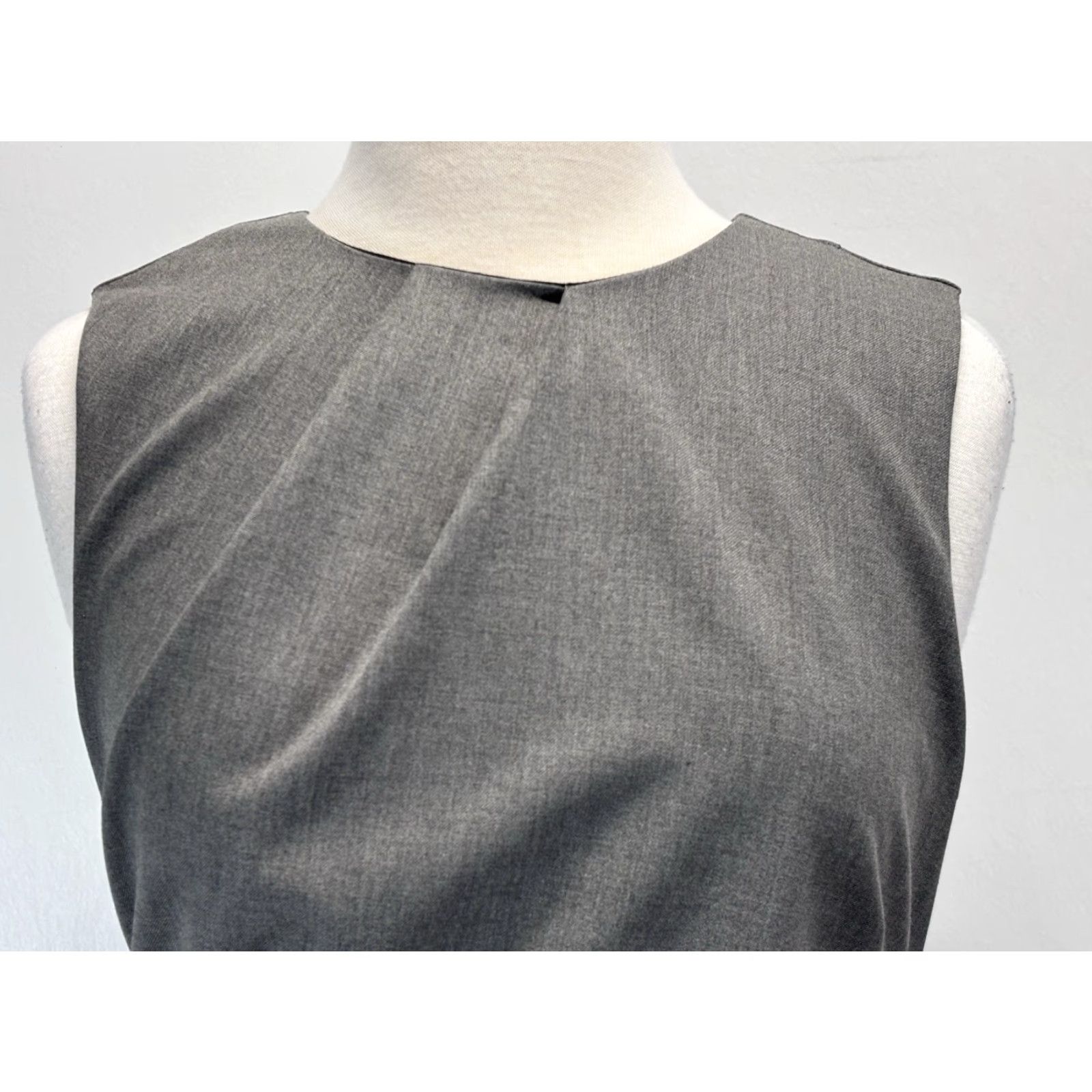 J.Crew NEW! J. Crew Dress Sz 8 Grey Ruched Sheath Sleeveless Career Business Women’s Size M / US 6-8 / IT 42-44 - 5 Thumbnail