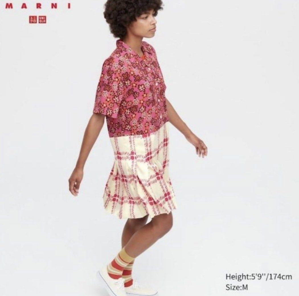 Marni × Uniqlo Marni X Uniqlo Open Hawaii Shirt Button Down Pleated Dress S Size S / US 4 / IT 40 - 3 Thumbnail