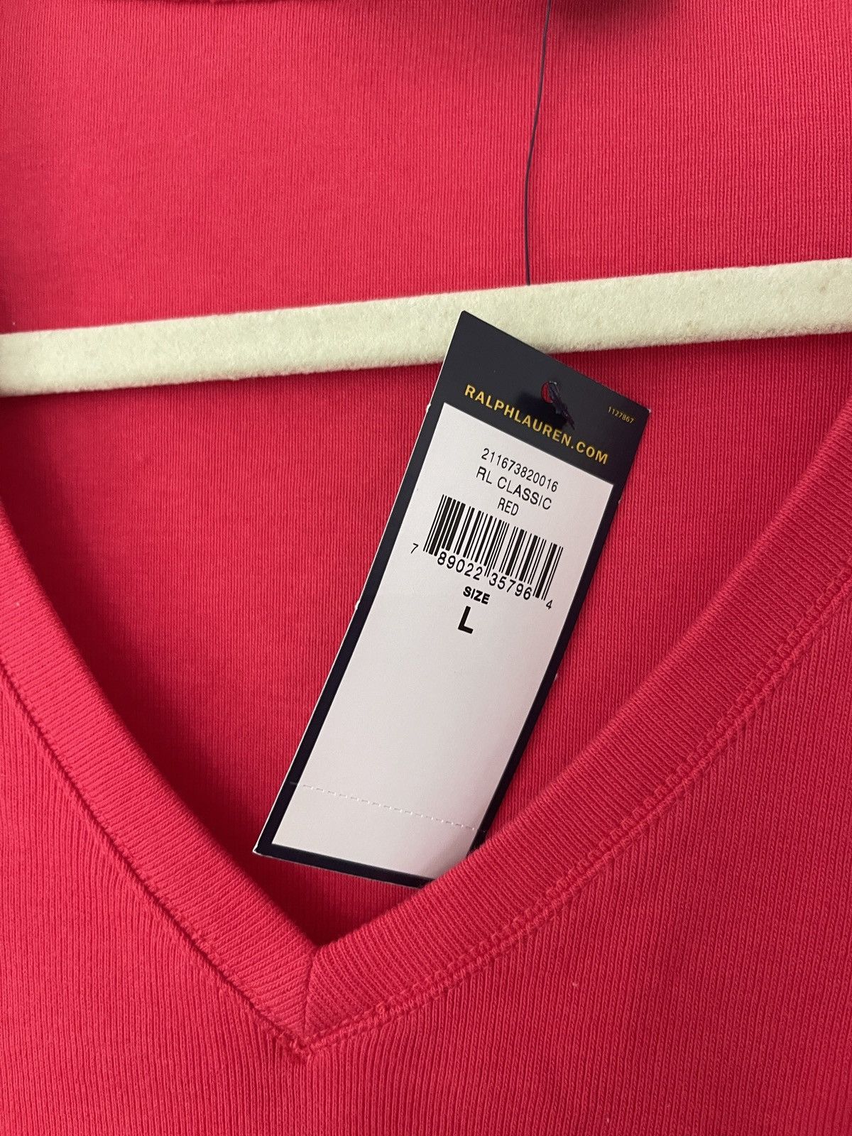 Polo Ralph Lauren NWT polo Ralph women’s V tee in cotton size L color in red Size L / US 10 / IT 46 - 2 Thumbnail