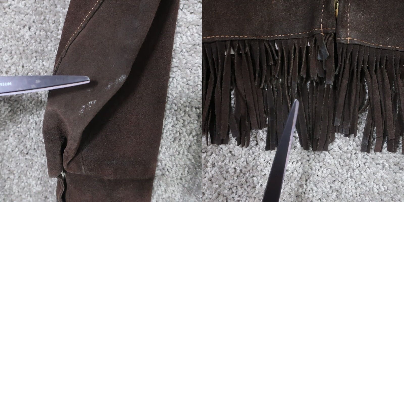 Vintage VTG Walker's Riding Apparel Leather Jacket Mens 40 Brown Suede Fringes Western Bomber Jacket Adult Men Size US XXS / EU 40 - 10 Thumbnail