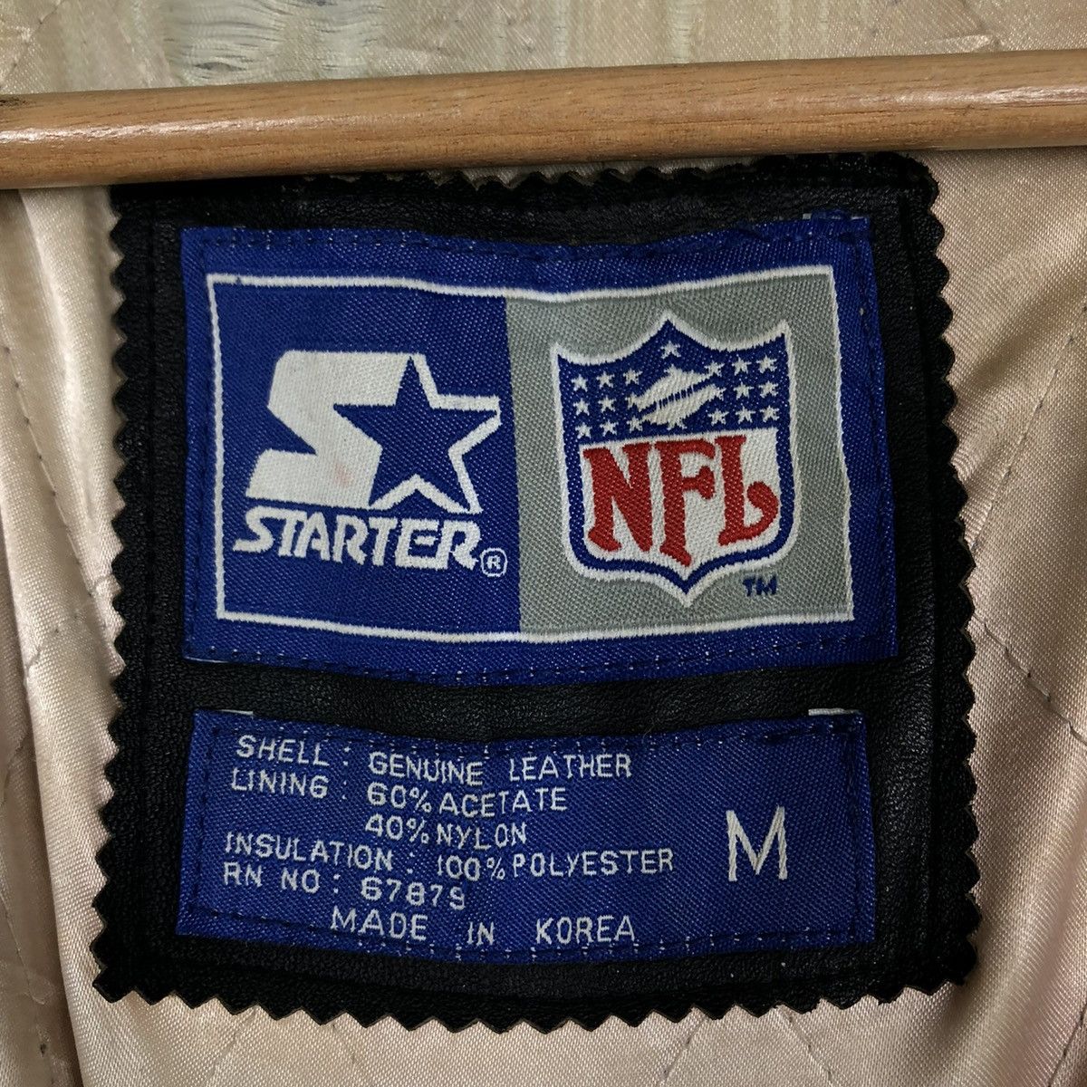 Starter 🔥VINTAGE LEATHER JACKET STARTER RAIDERS NFL BIG LOGO Size US M / EU 48-50 / 2 - 21 Thumbnail