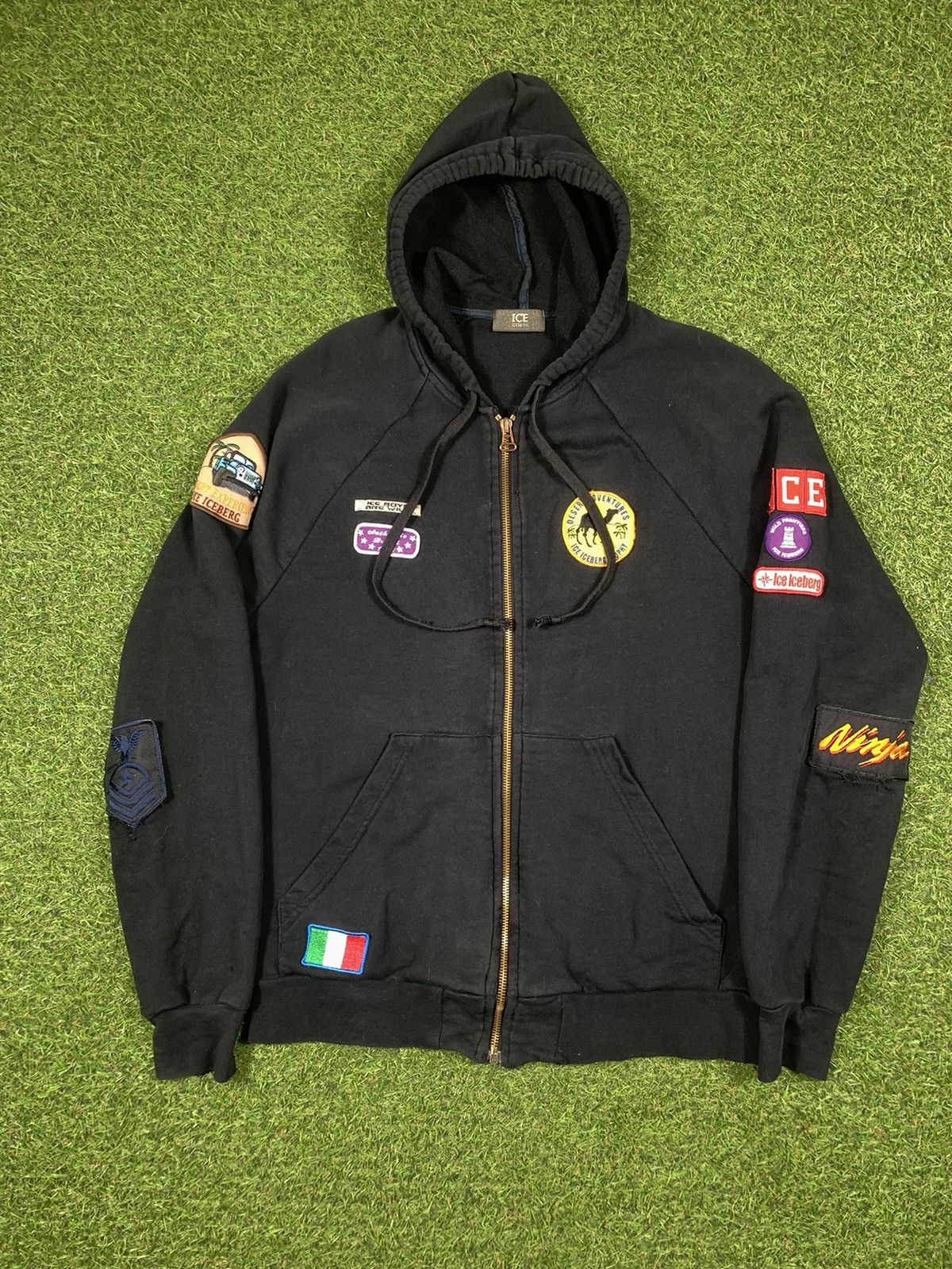 Iceberg × Vintage Vintage Iceberg zip up hoodie patchwork style Size US XL / EU 56 / 4 - 1 Thumbnail