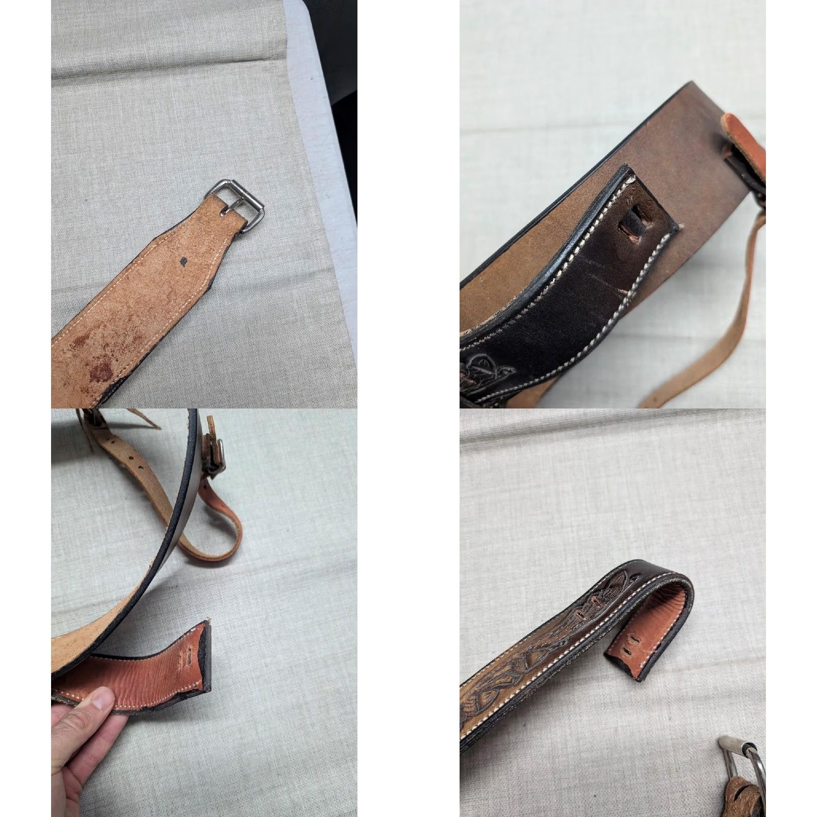 Vintage VINTAGE HOLSTER GUN BELT acrons TOOLED oak tree leather western Mens Size 42 Brown Size 42 - 8 Thumbnail
