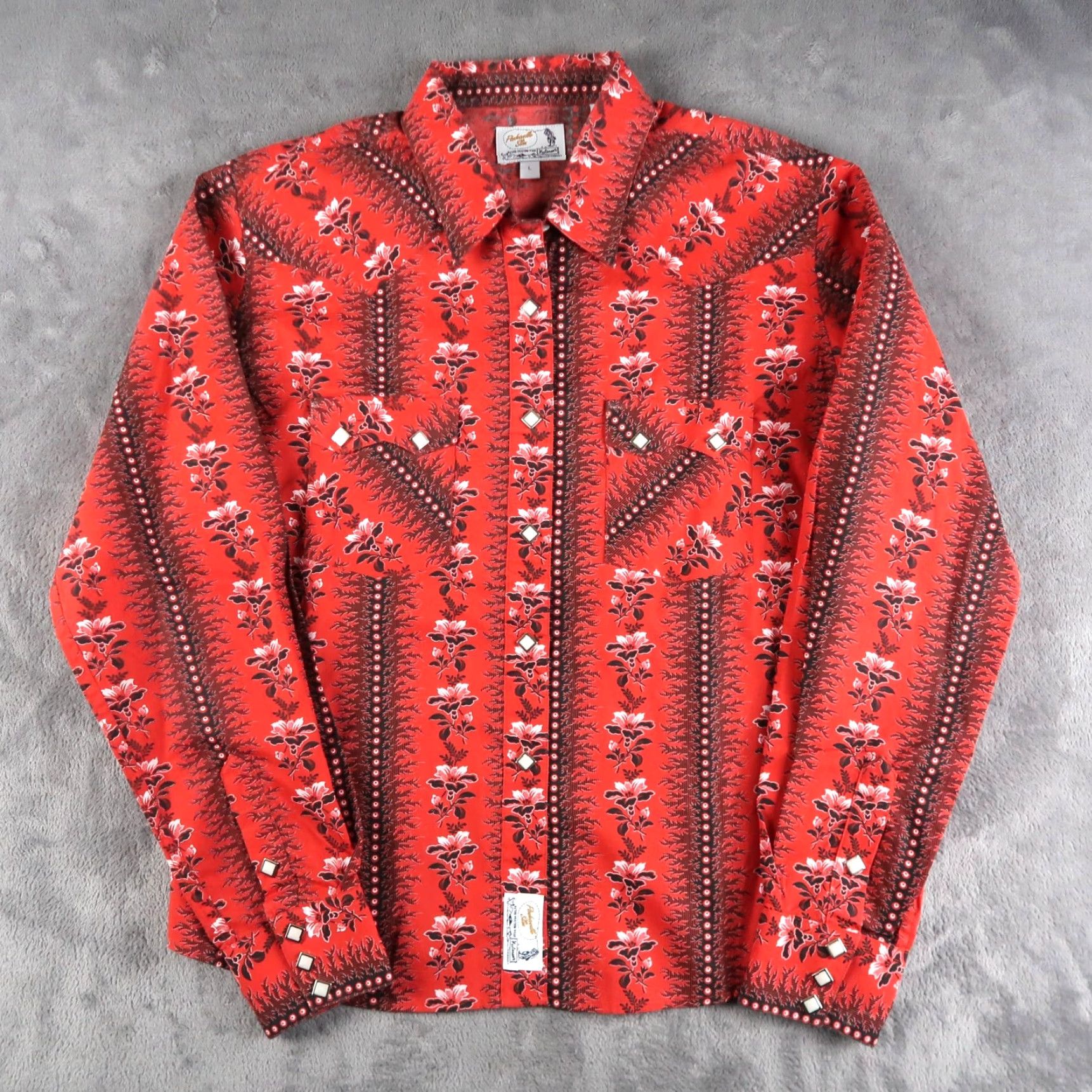 VINTAGE Panhandle Slim Western Shirt Womens Long Sleeve Button-Up Red Size L