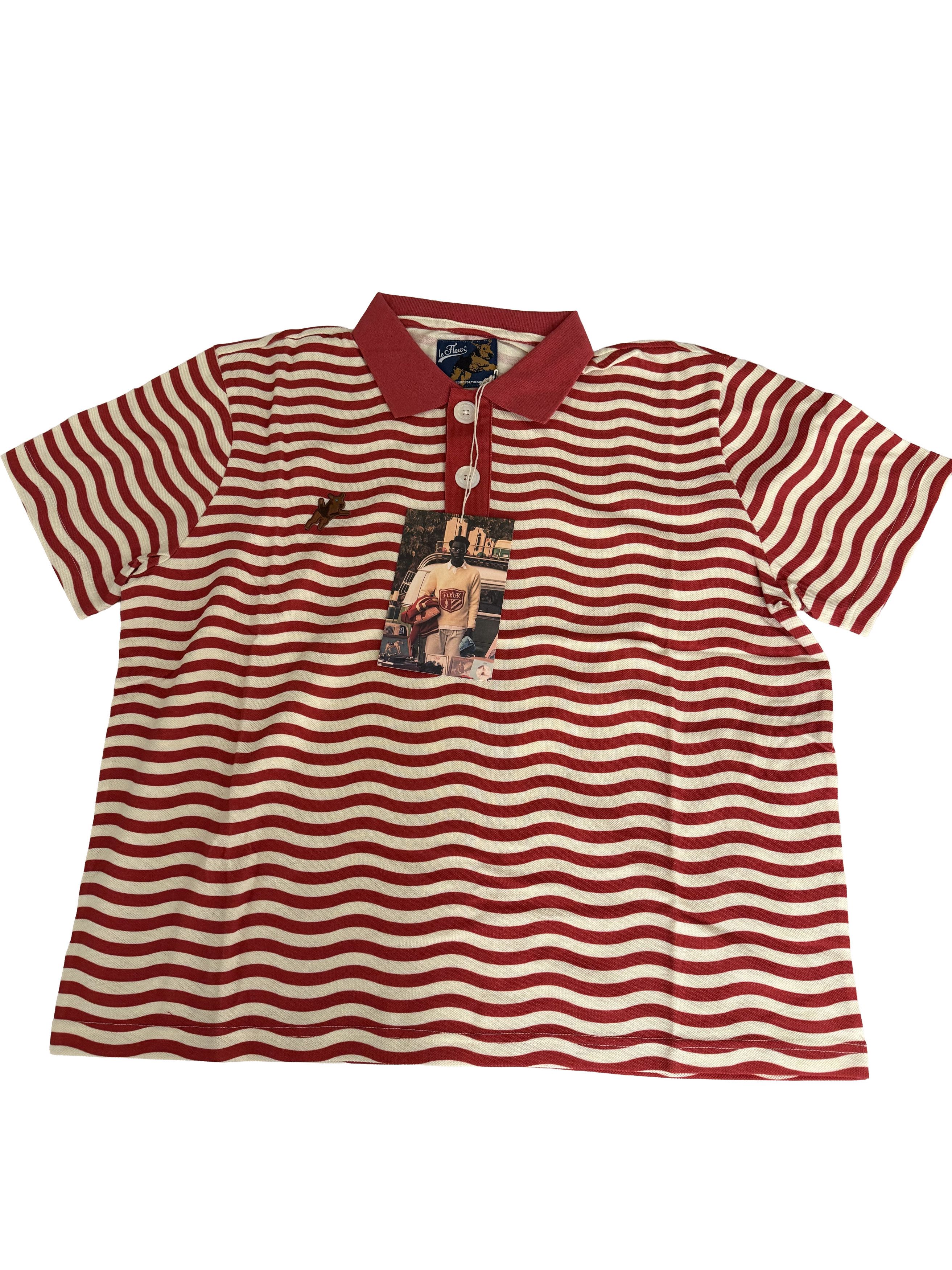 Golf le Fleur Darryl Striped Polo red Size US M / EU 48-50 / 2 - 2 Thumbnail