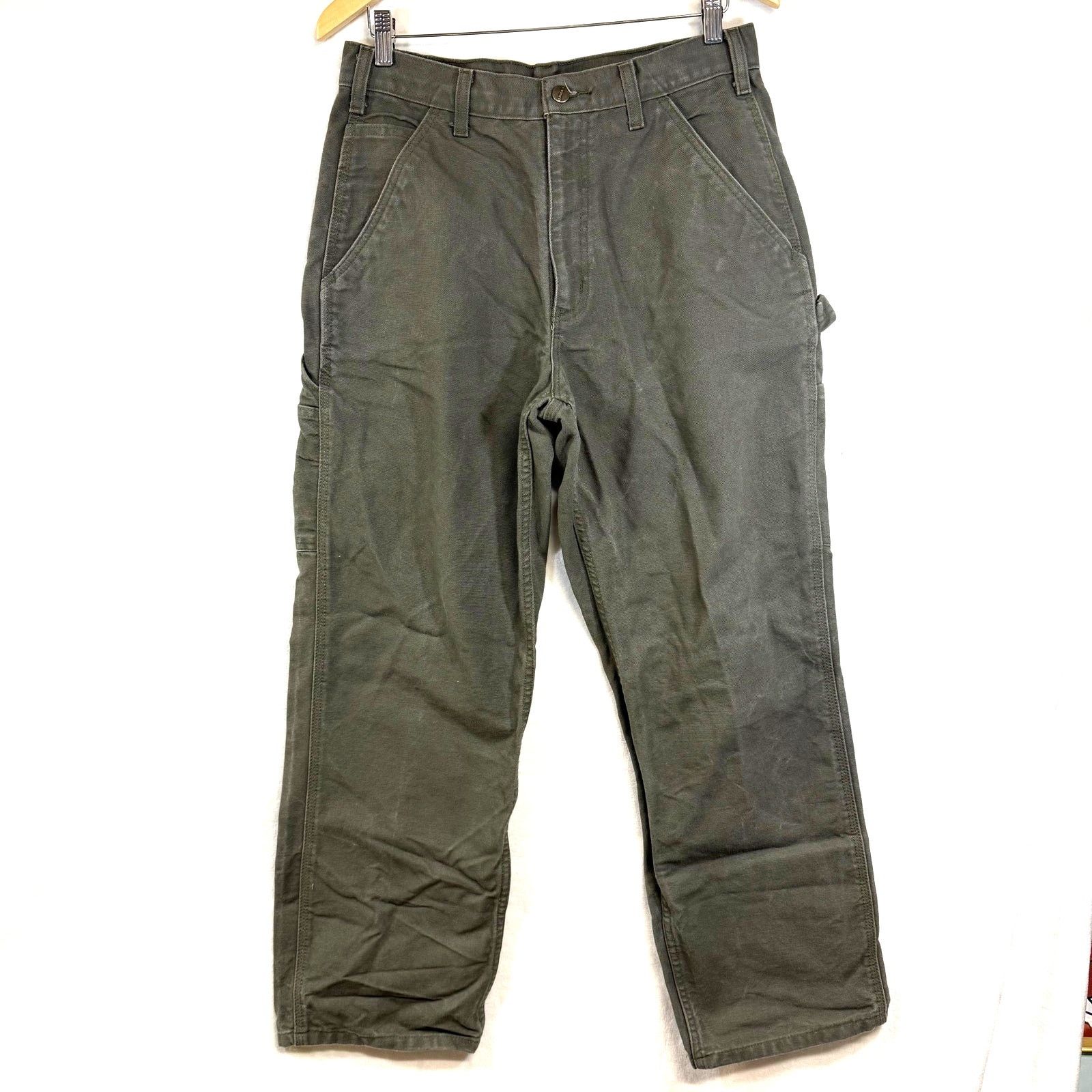 Carhartt Carhartt 32X30 Loose Fit Green Pants Streetwear Distressed Size US 32 / EU 48 - 1 Thumbnail