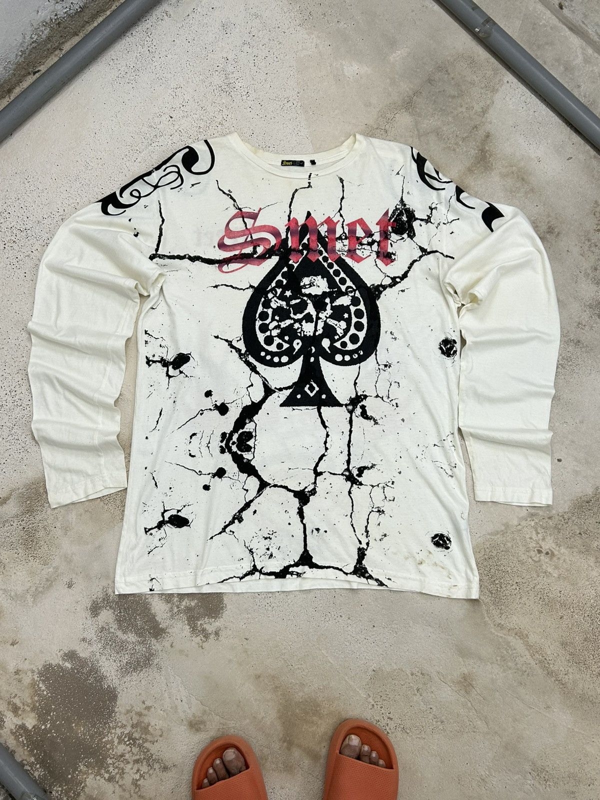 Designer Smet – Distressed Spade Graphic, Gothic Vintage Look Size US L / EU 52-54 / 3 - 2 Thumbnail