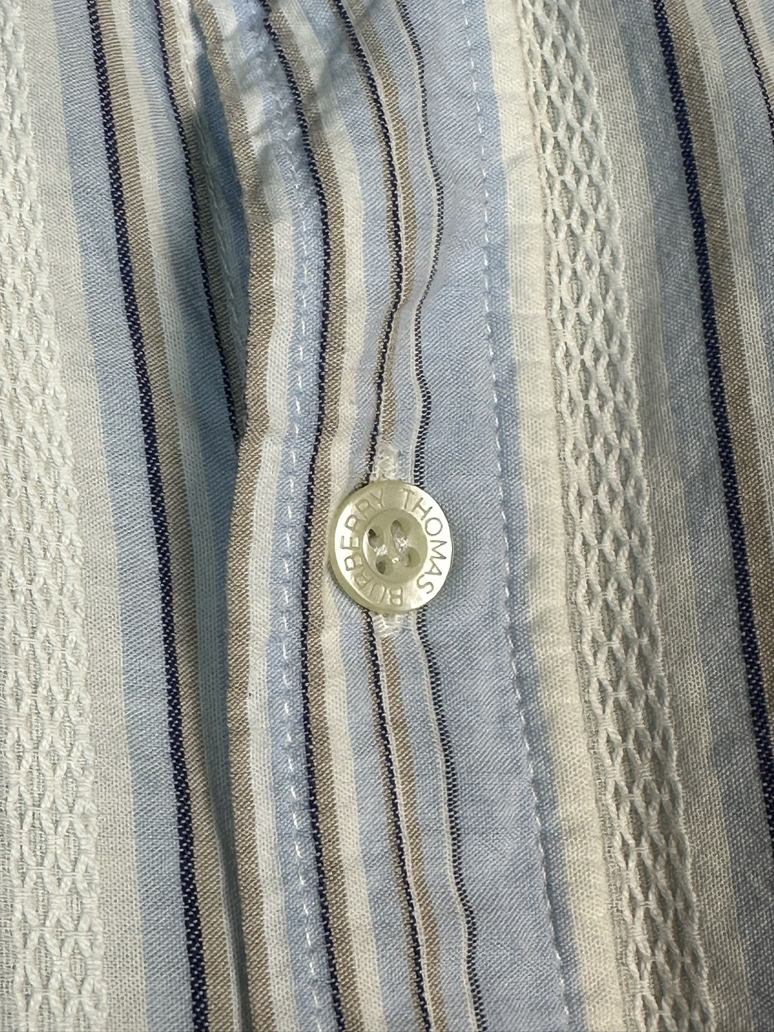 Burberry Vintage Thomas Burberry Stripped Button Up Shirt Size US L / EU 52-54 / 3 - 6 Thumbnail