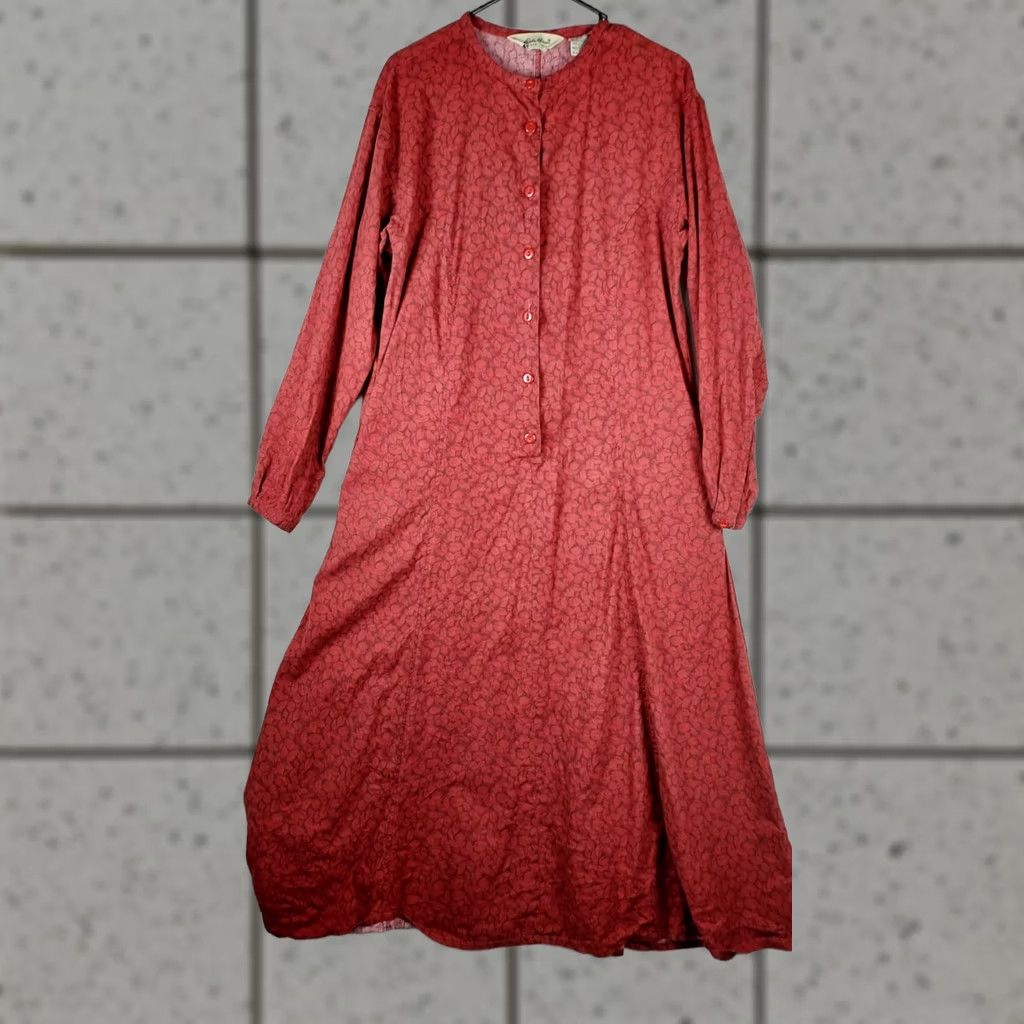 Eddie Bauer Eddie Bauer Womens Red Floral Dress M Long Sleeve Shirt Dress Casual Size M / US 6-8 / IT 42-44 - 1 Thumbnail