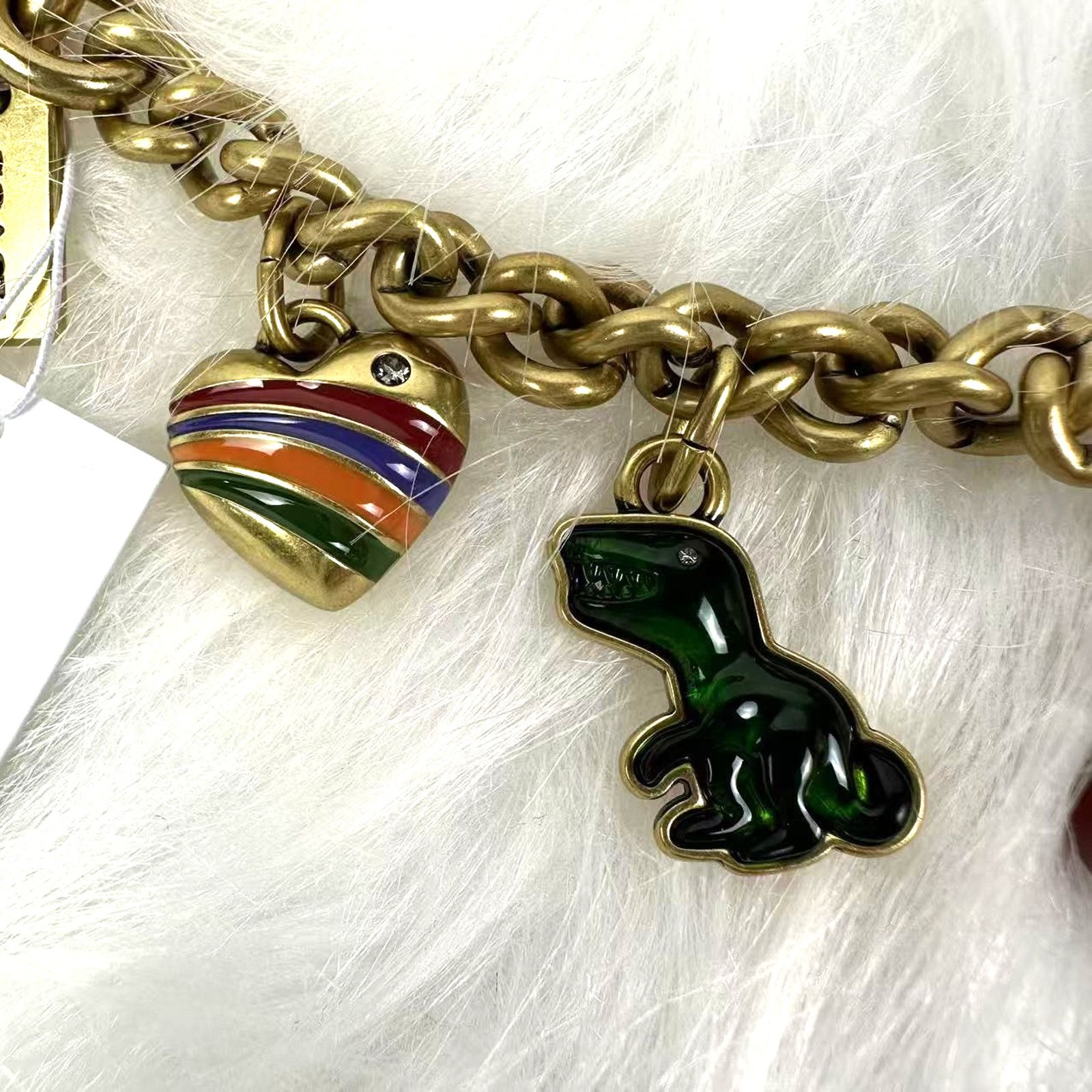 Coach Coach Motif Chain Bag Charm Metal/Brass/Multi Heart Cherry C Size ONE SIZE - 4 Thumbnail