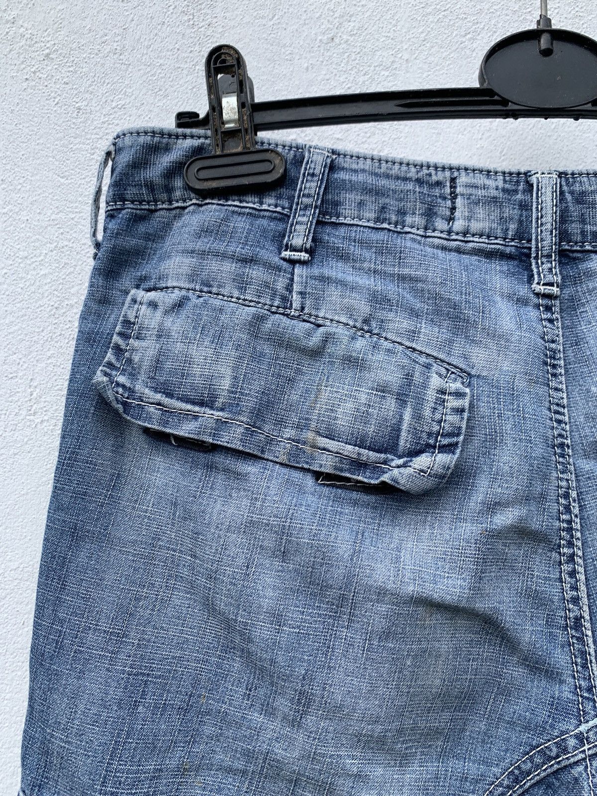 Japanese Brand Vintage Japanese Y2K Cargo Aviator Blue Denim Jean Shorts Size US 30 / EU 46 - 12 Thumbnail