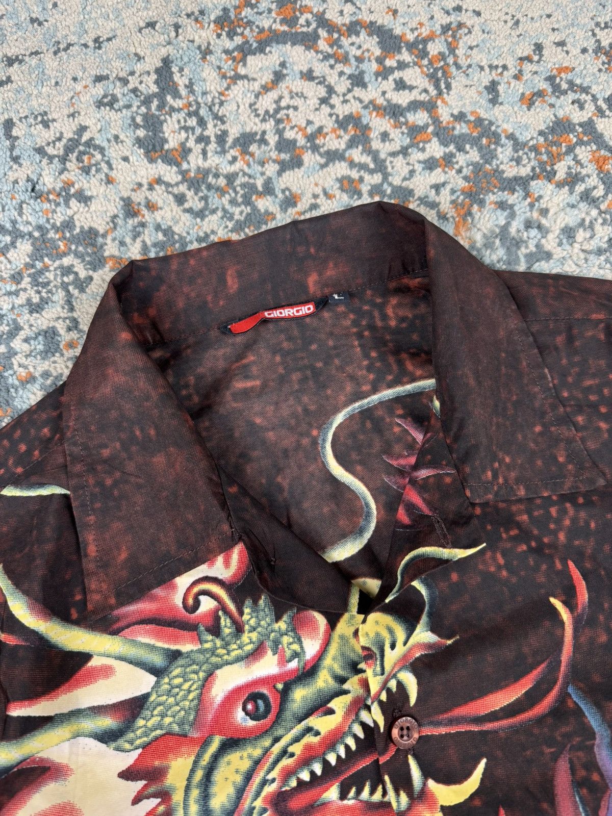 Vintage Vintage 90s Dragon graphic all over print short sleeve shirt Size US XL / EU 56 / 4 - 10 Thumbnail