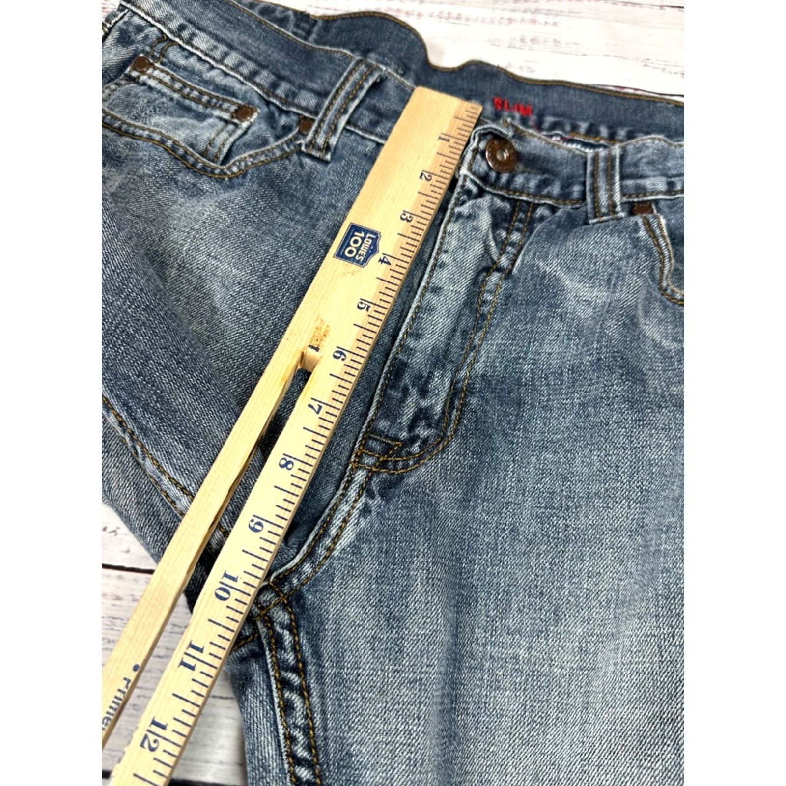 Vintage Urban Pipeline Mens Jeans Straight Blue 32 Inseam 28 Cotton Regular Size 32 Blue Straight Leg Jeans Mens Size US 32 / EU 48 - 4 Thumbnail