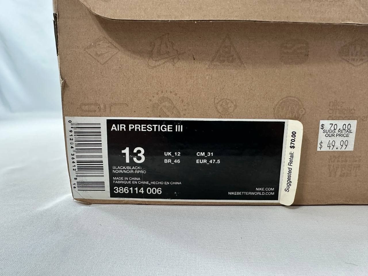 Nike Nike Air Prestige 3 'Patent Black Red' 386114-006 Size US 13 / EU 46 - 10 Thumbnail